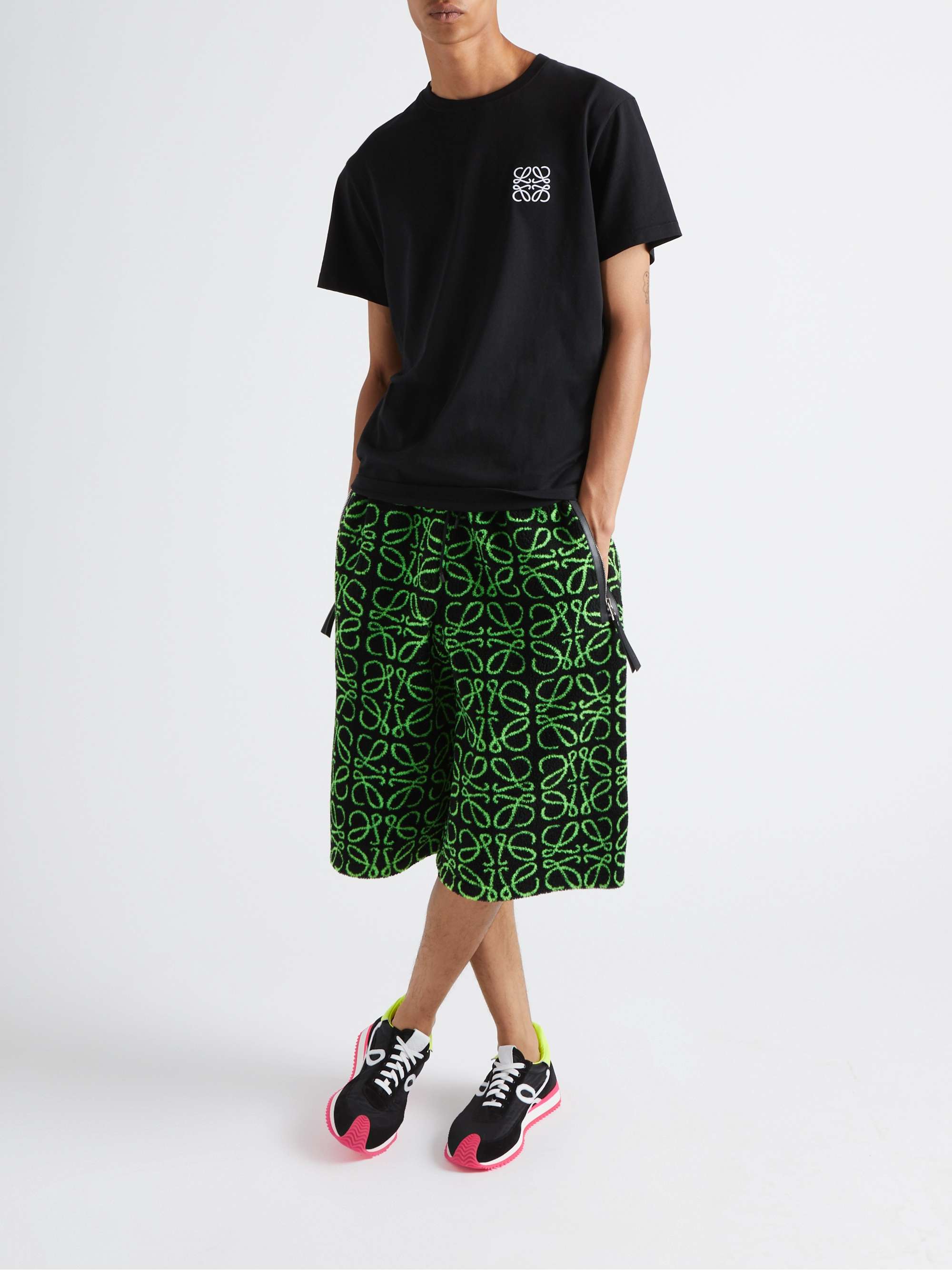 LOEWE Flow Runner Leather-Trimmed Suede and Nylon Sneakers