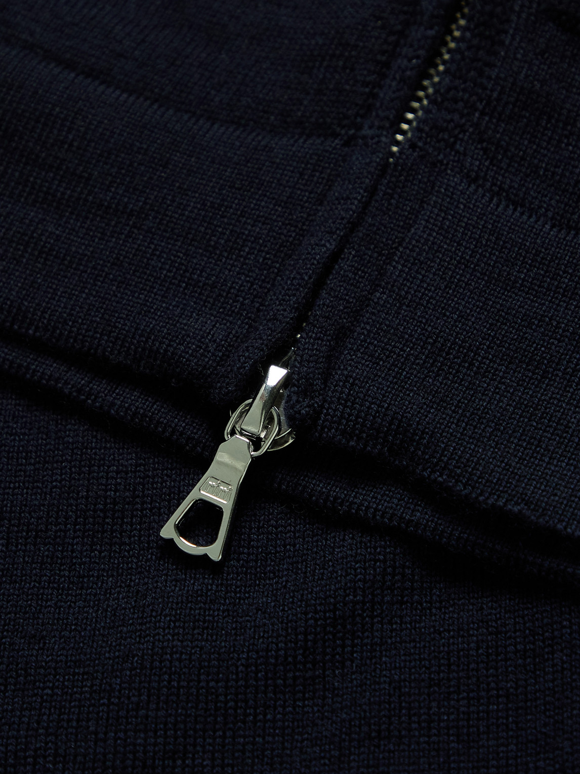 Shop Officine Generale Merino Wool Zip-up Hoodie In Blue