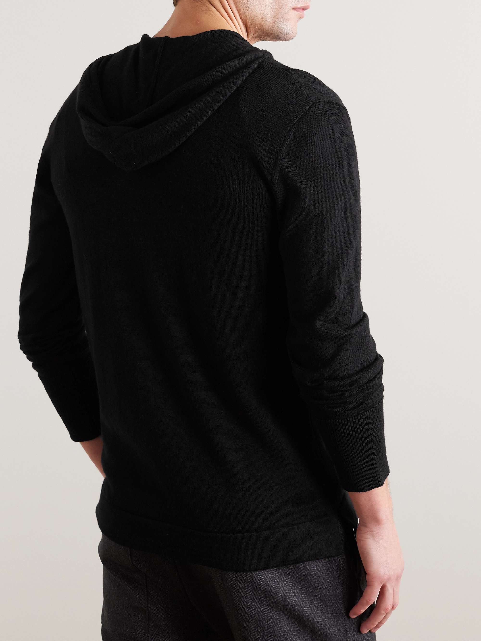 OFFICINE GÉNÉRALE Merino Wool Zip-Up Hoodie