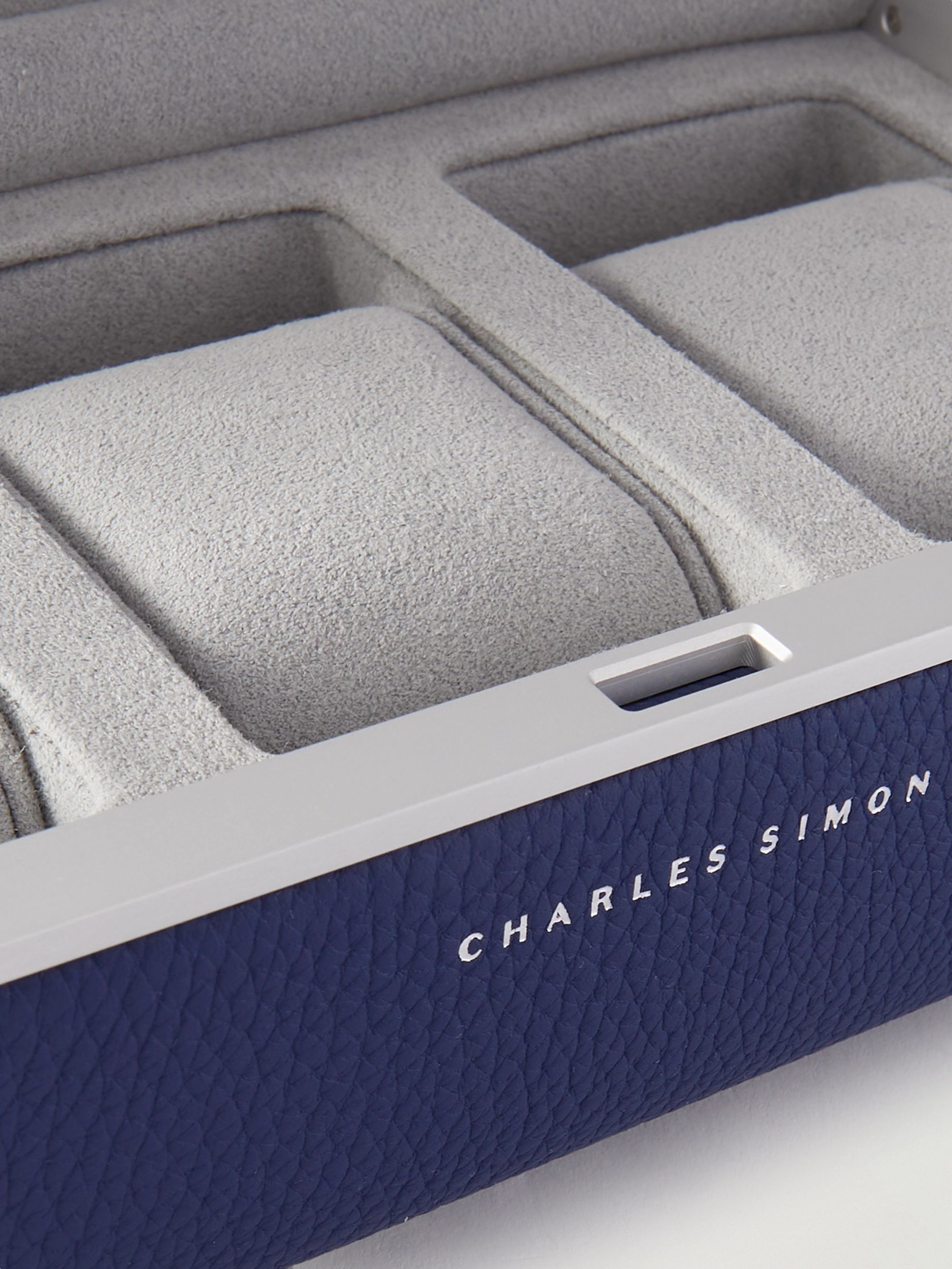 CHARLES SIMON Eaton Full-Grain Leather Three-Piece Travel Watch Case