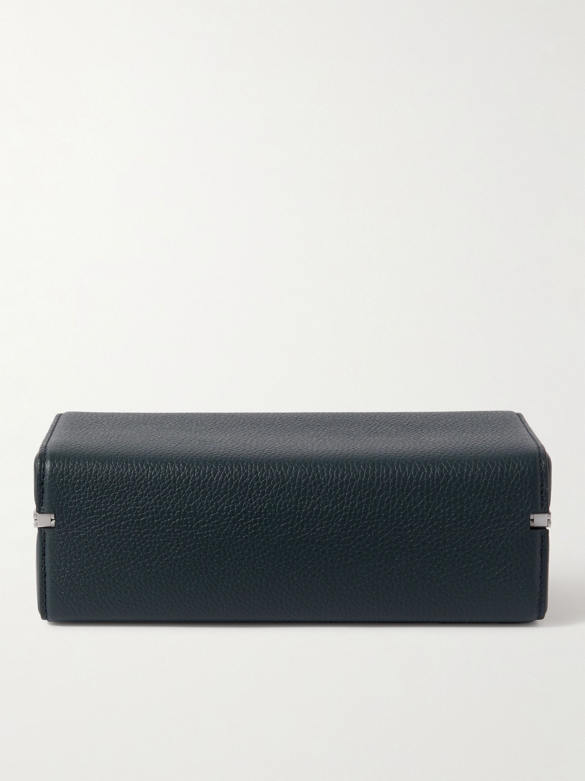 CHARLES SIMON Eaton Full-Grain Leather Three-Piece Travel Watch Case
