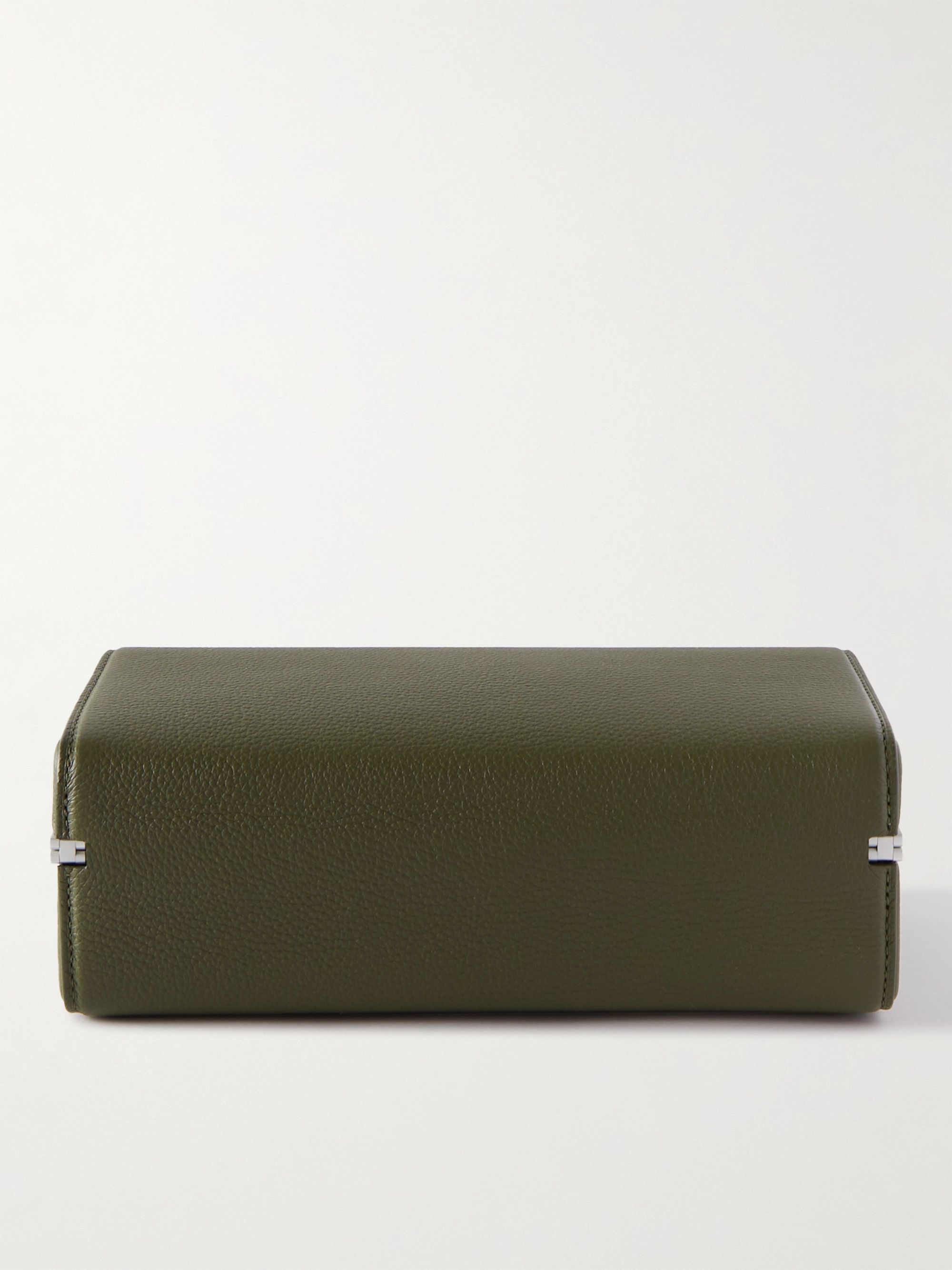 CHARLES SIMON Eaton Full-Grain Leather Three-Piece Travel Watch Case