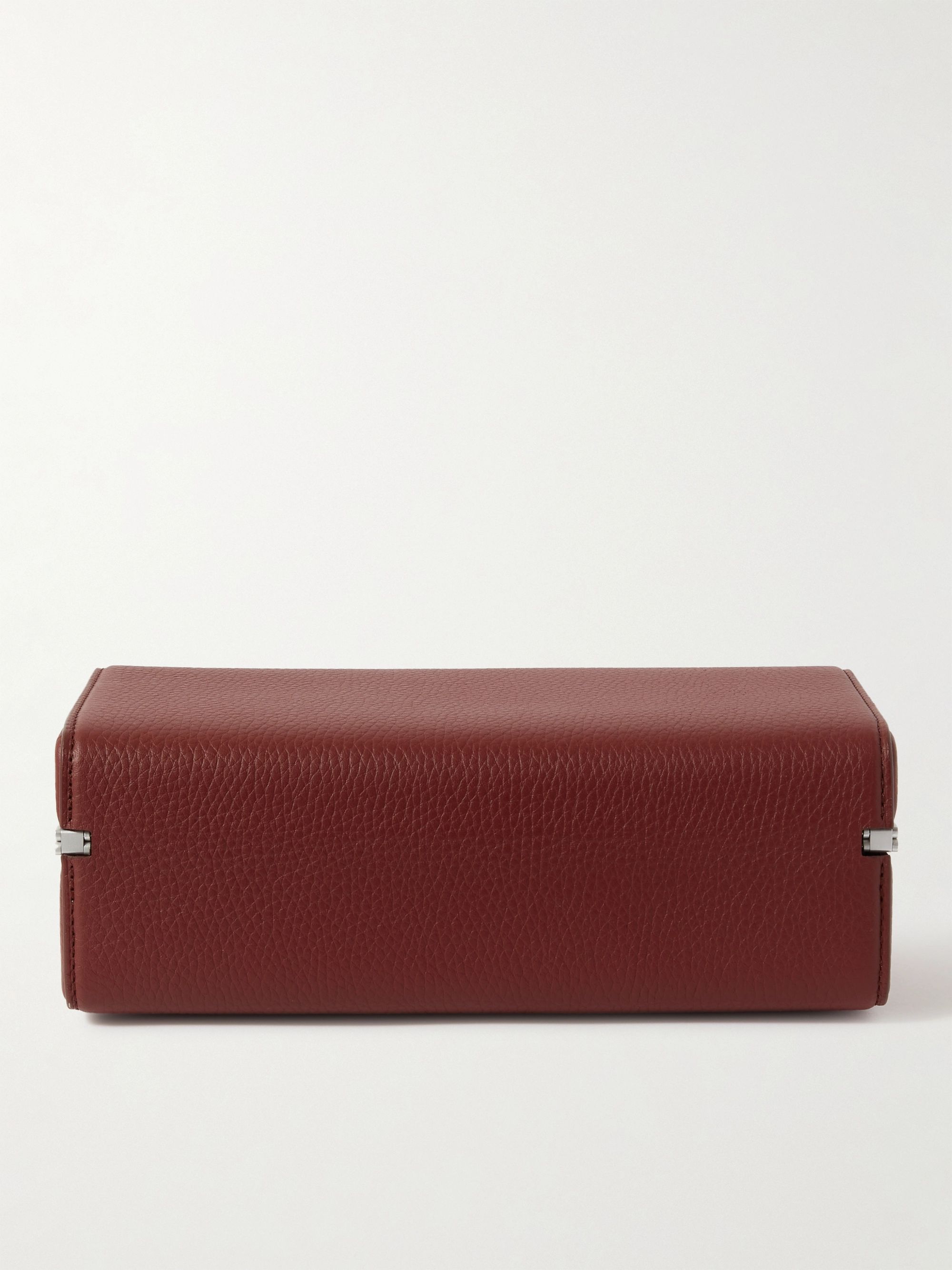 CHARLES SIMON Eaton Full-Grain Leather Three-Piece Travel Watch Case