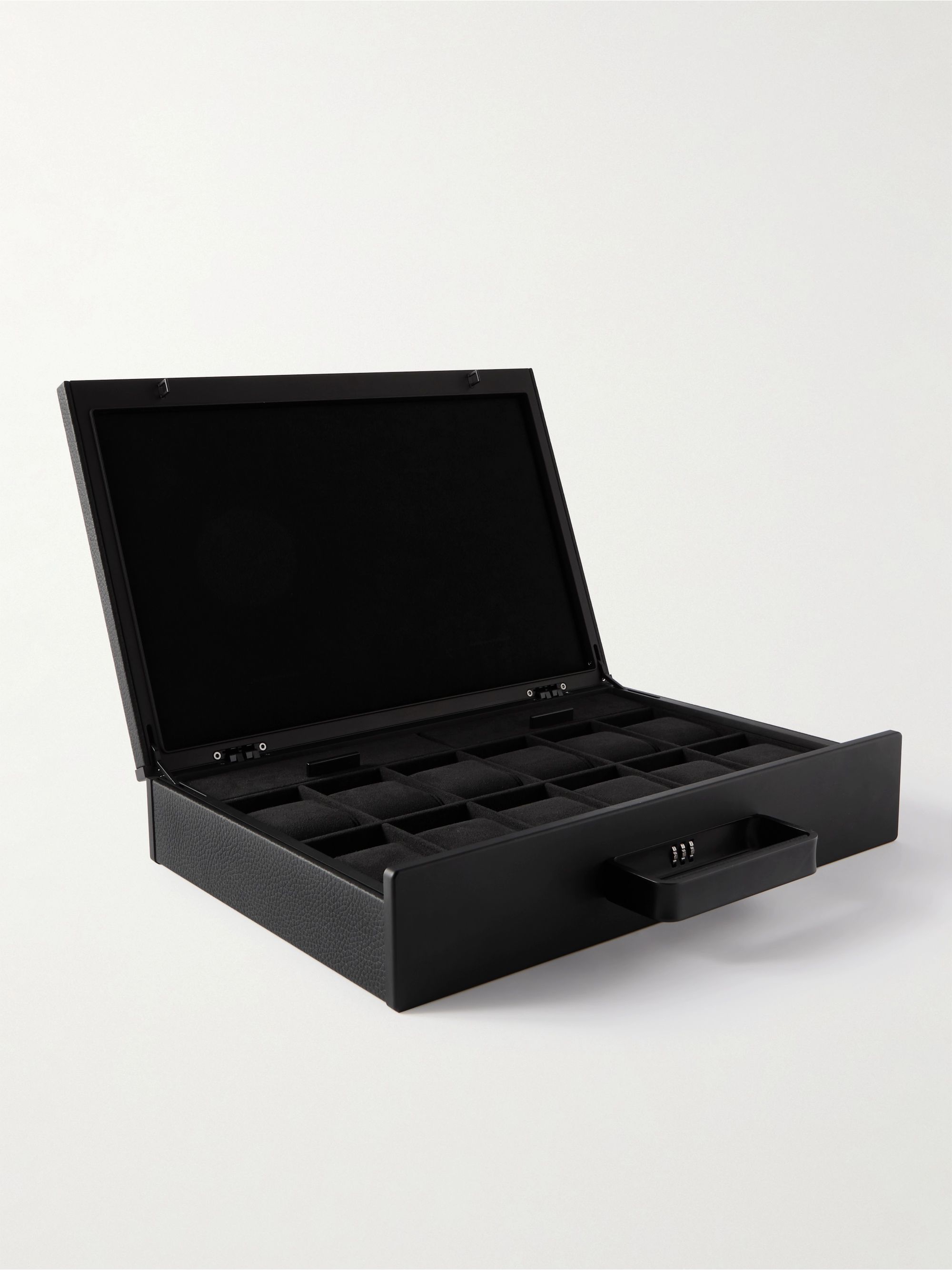 CHARLES SIMON McKenzie Full-Grain Leather Twelve-Piece Travel Watch Case