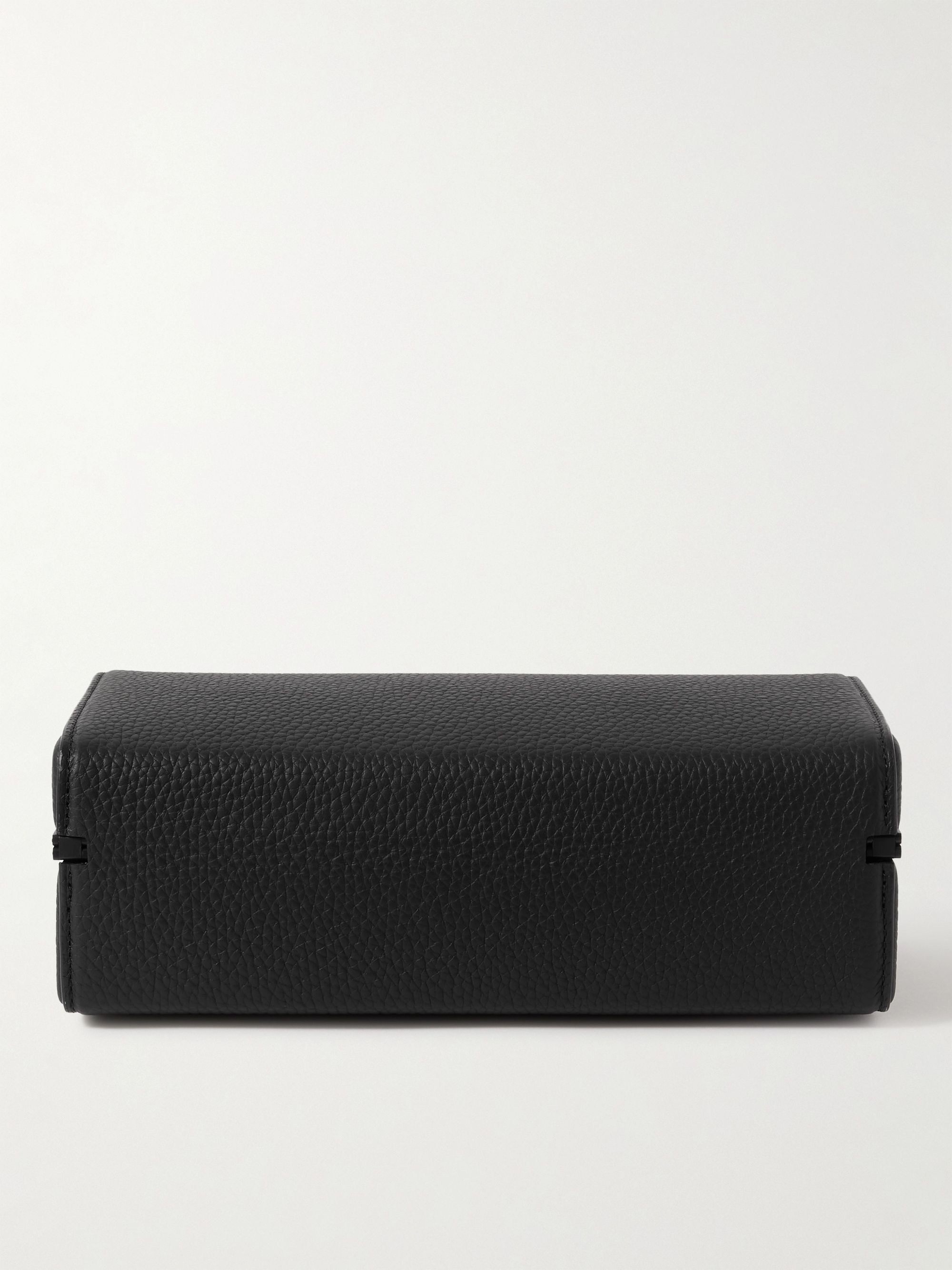 CHARLES SIMON Eaton Full-Grain Leather Three-Piece Travel Watch Case