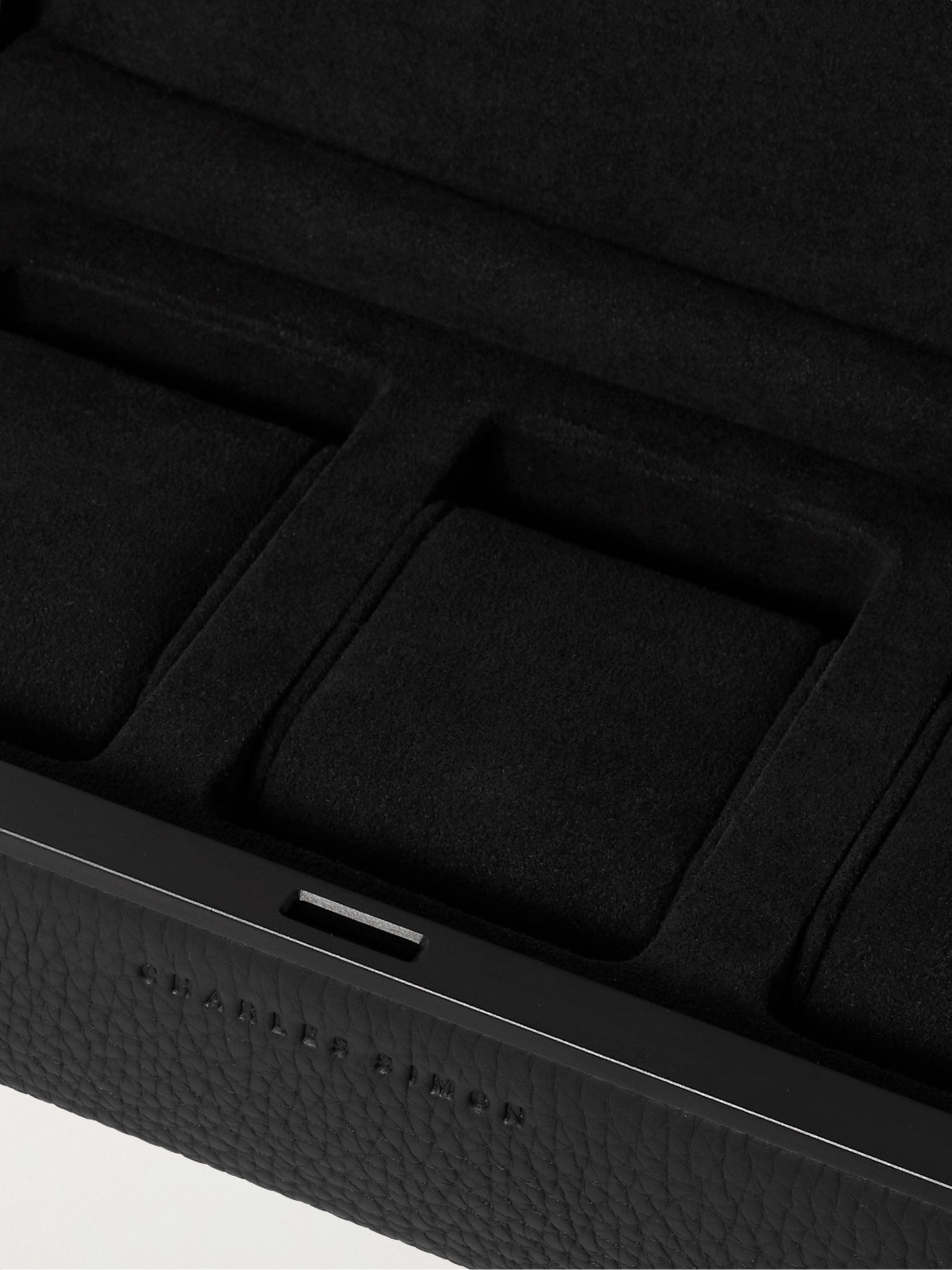 CHARLES SIMON Eaton Full-Grain Leather Three-Piece Travel Watch Case