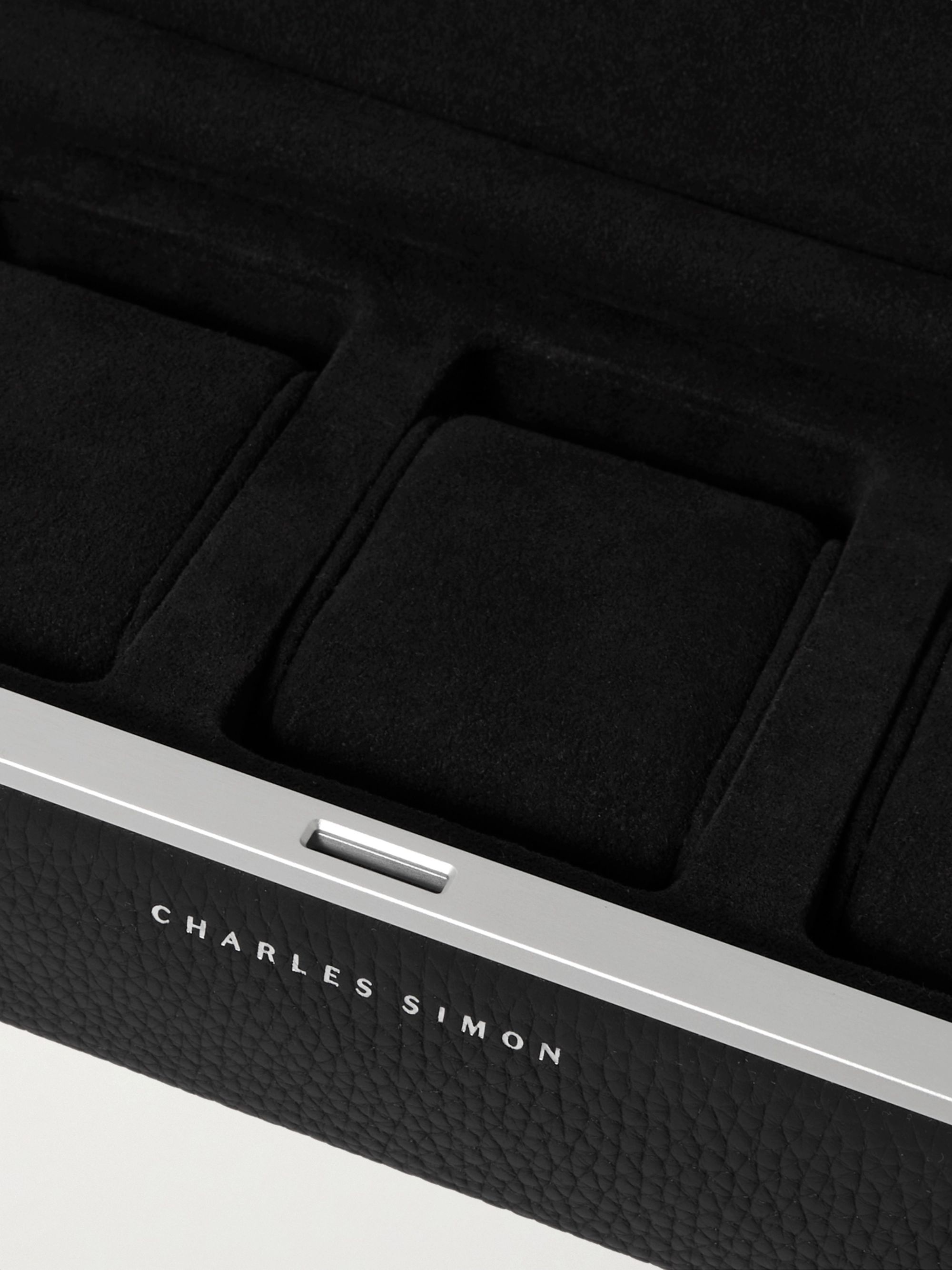 CHARLES SIMON Eaton Full-Grain Leather Three-Piece Travel Watch Case