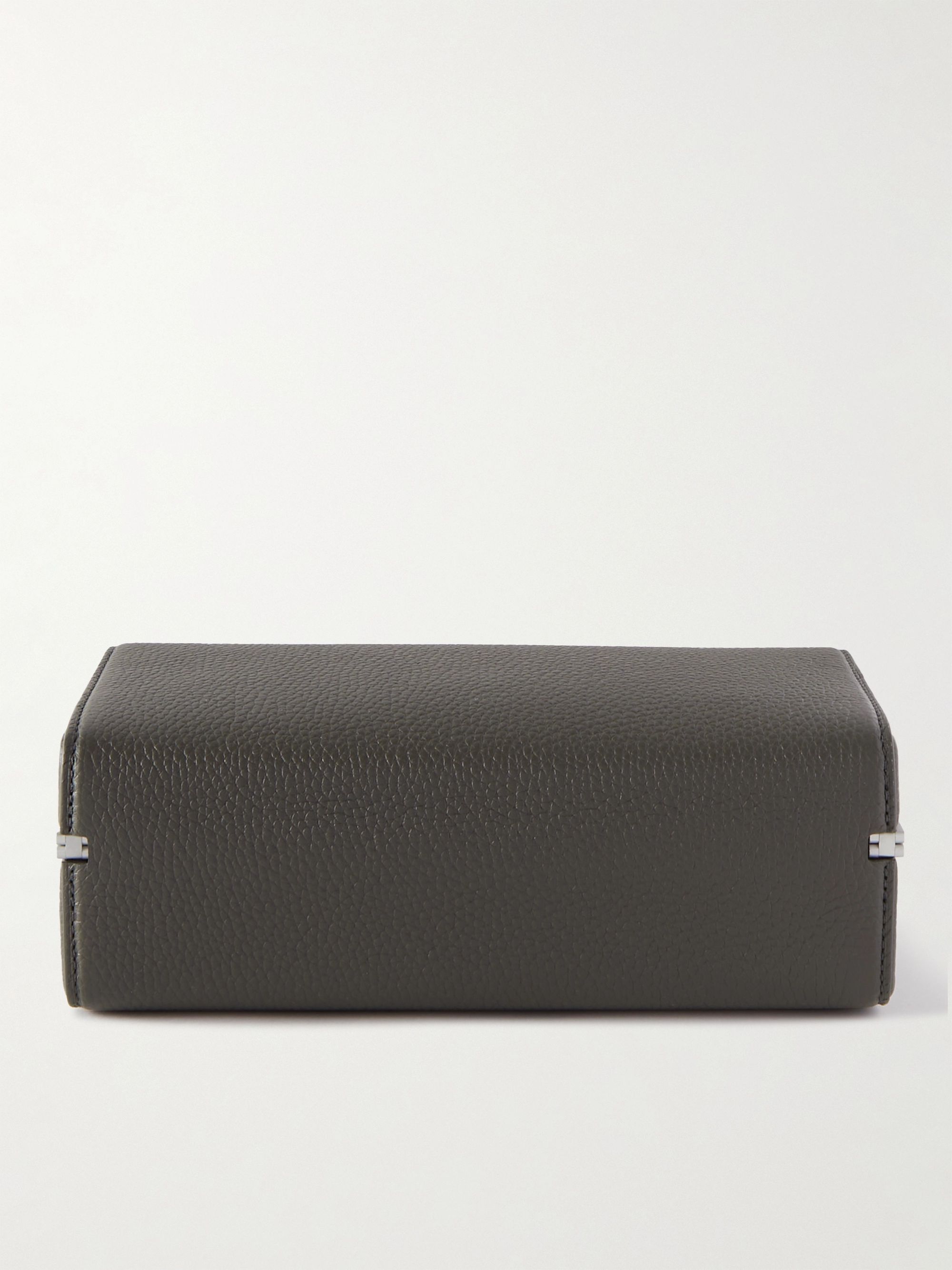 CHARLES SIMON Eaton Full-Grain Leather Three-Piece Travel Watch Case
