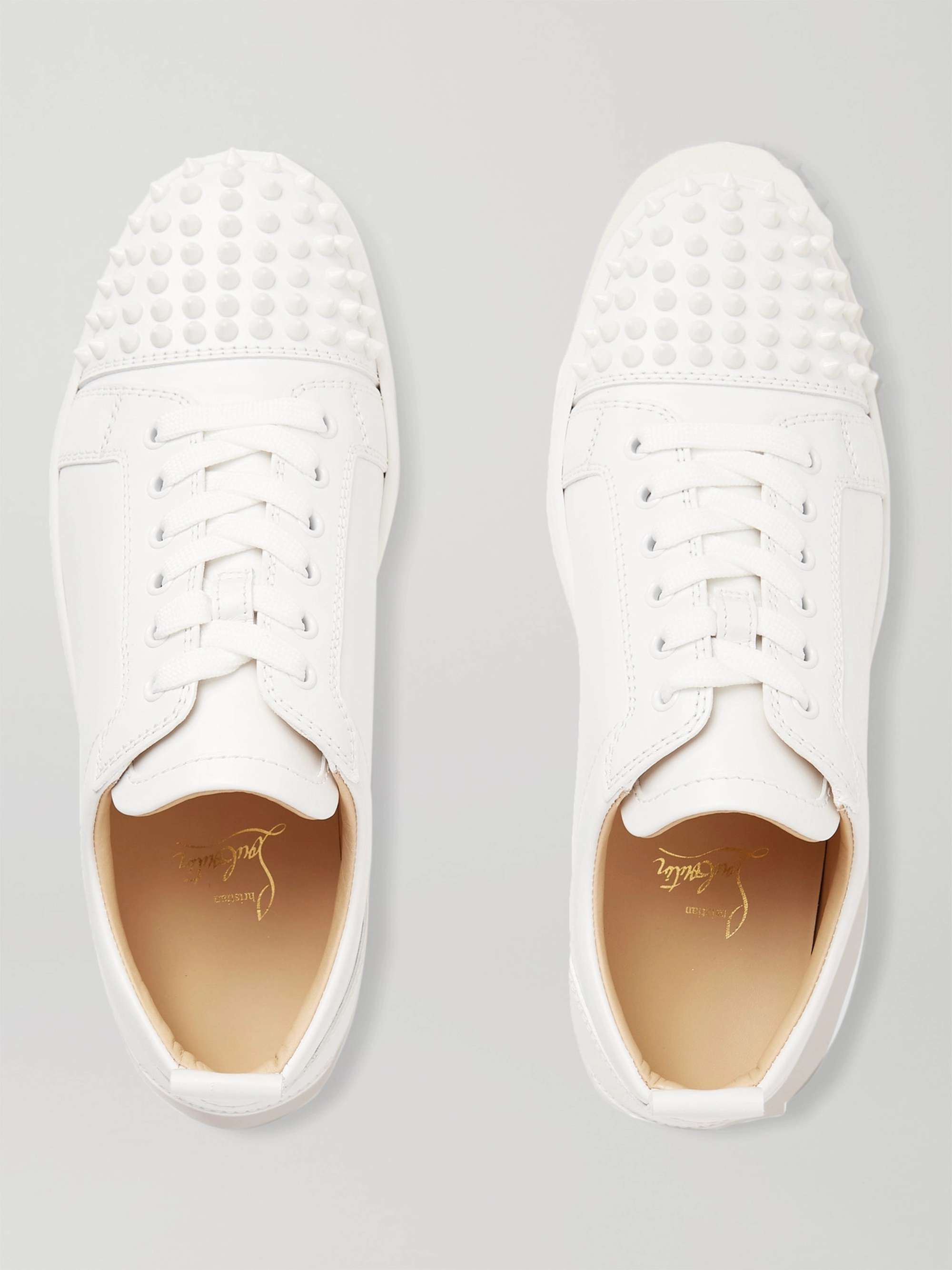 Louis Junior Spikes - Sneakers - Calf leather - White - Christian Louboutin