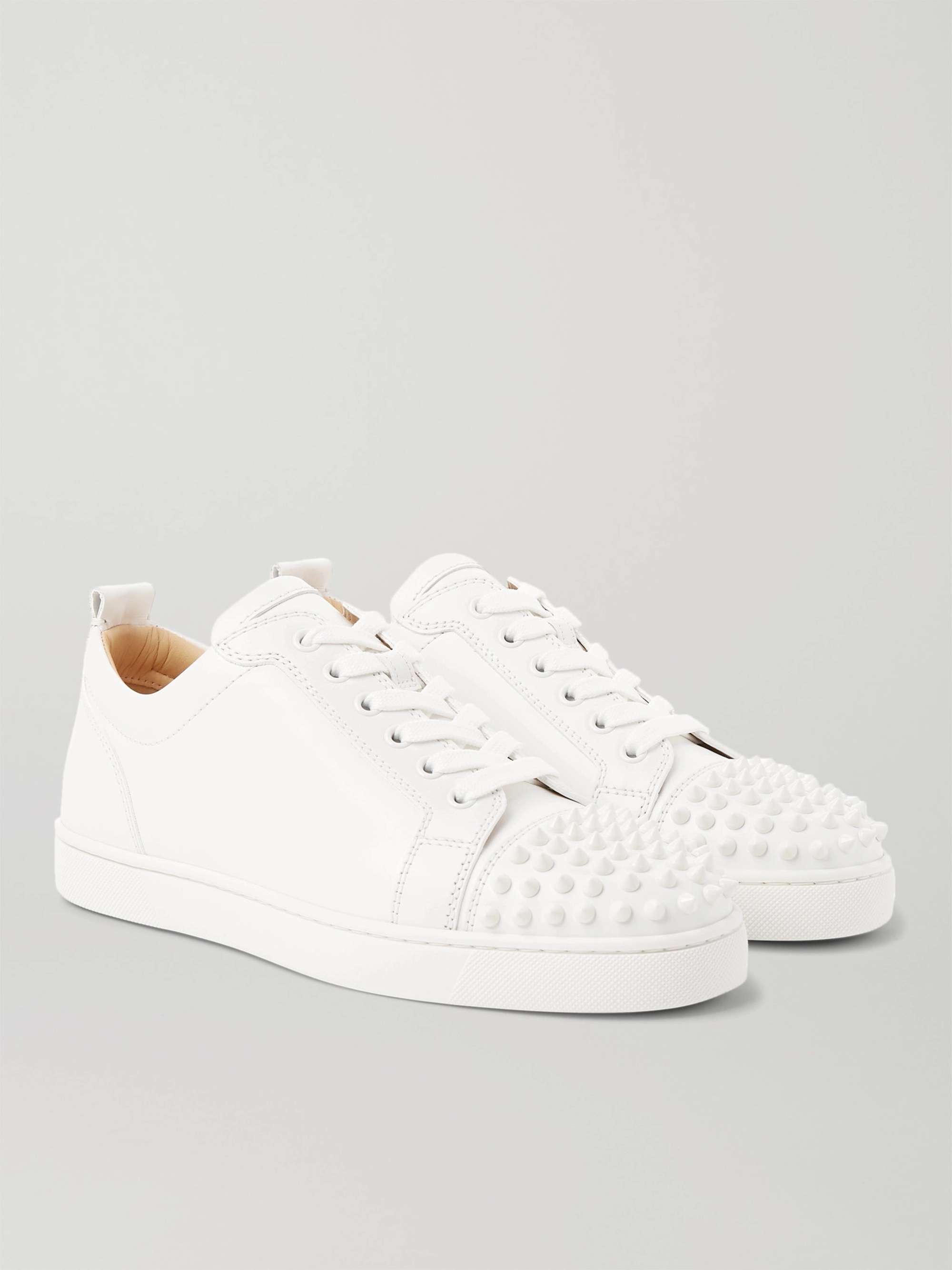 CHRISTIAN LOUBOUTIN Louis Junior Spikes Cap-Toe Suede Sneakers