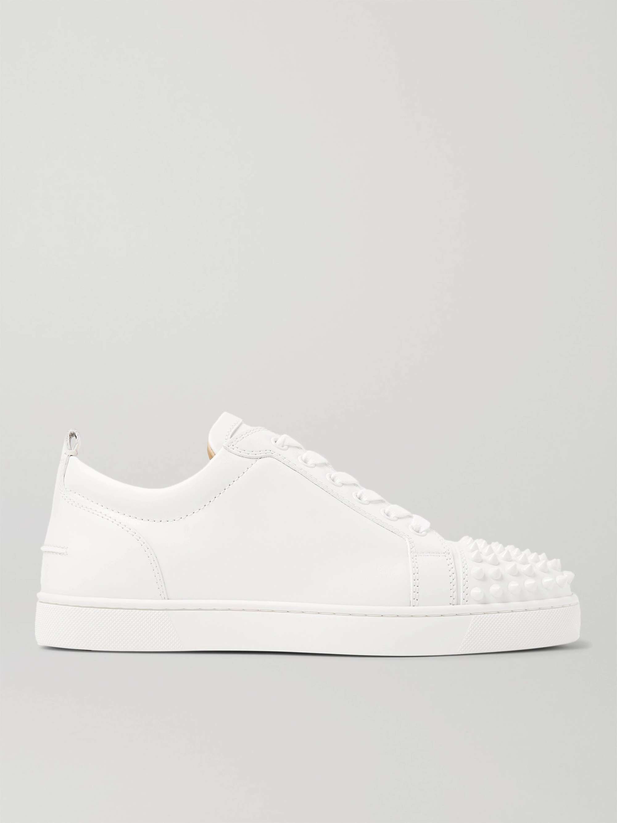 Christian Louboutin - Men - Louis Junior Spikes Cap-Toe Leather Sneakers White - EU 43