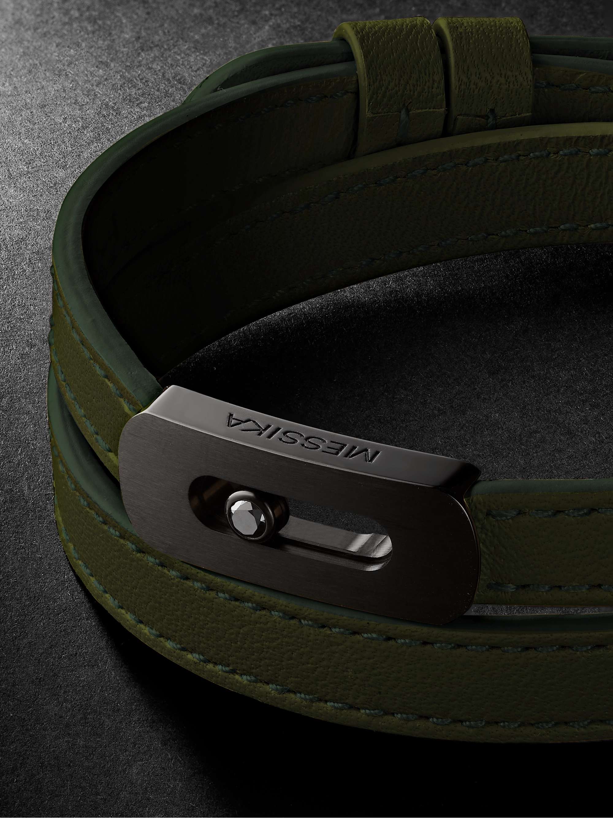 MESSIKA My Move DLC-Coated, Diamond and Leather Bracelet