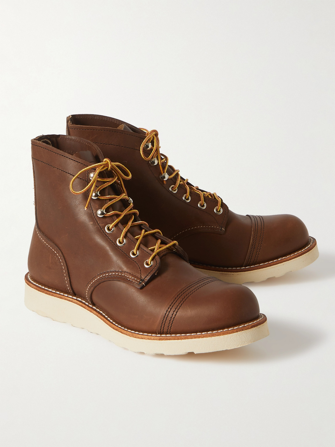 Shop Red Wing Shoes Iron Ranger Leather Boots In Brown