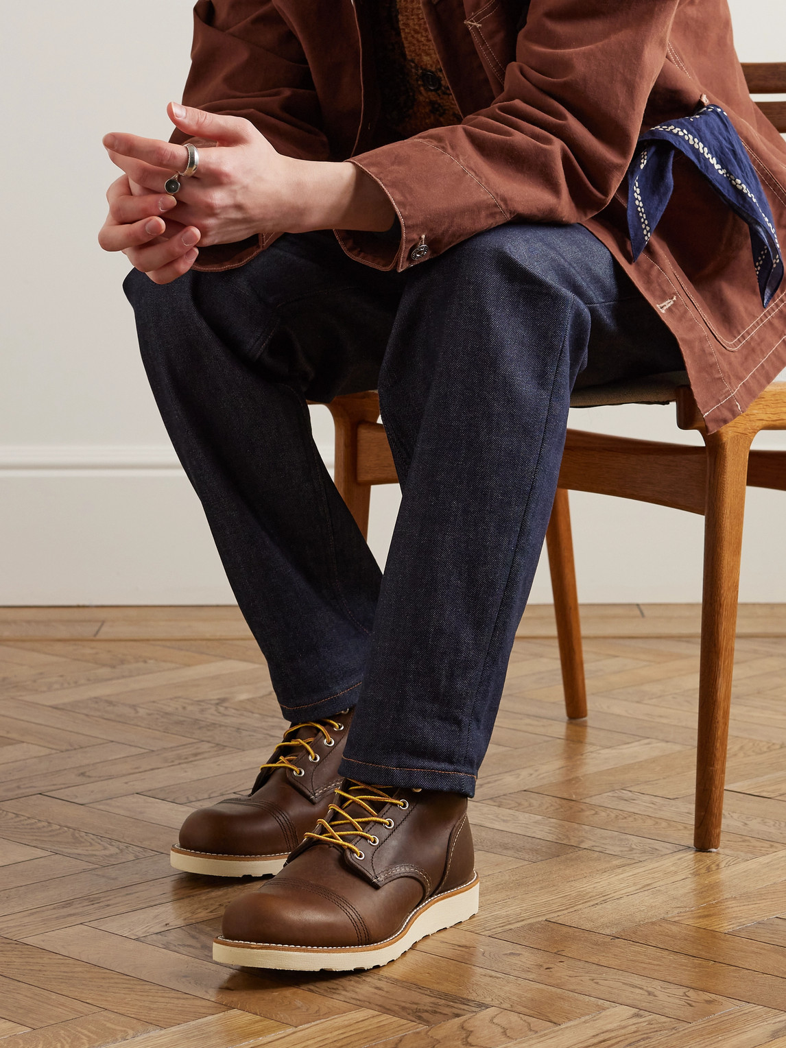 Shop Red Wing Shoes Iron Ranger Leather Boots In Brown