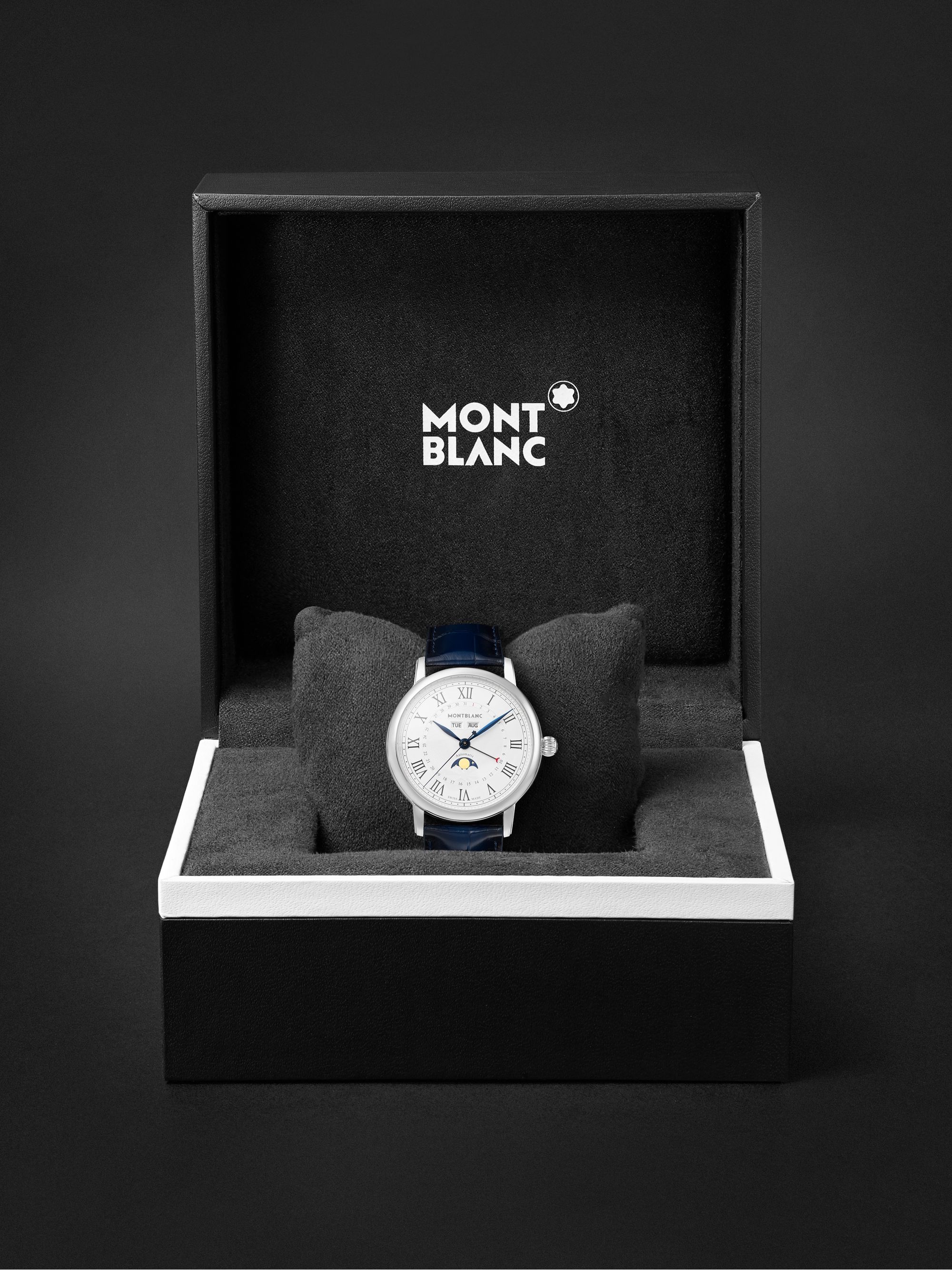 MONTBLANC Star Legacy Full Calendar Automatic Moon-Phase 42mm Stainless Steel and Alligator Watch, Ref. No. 119955
