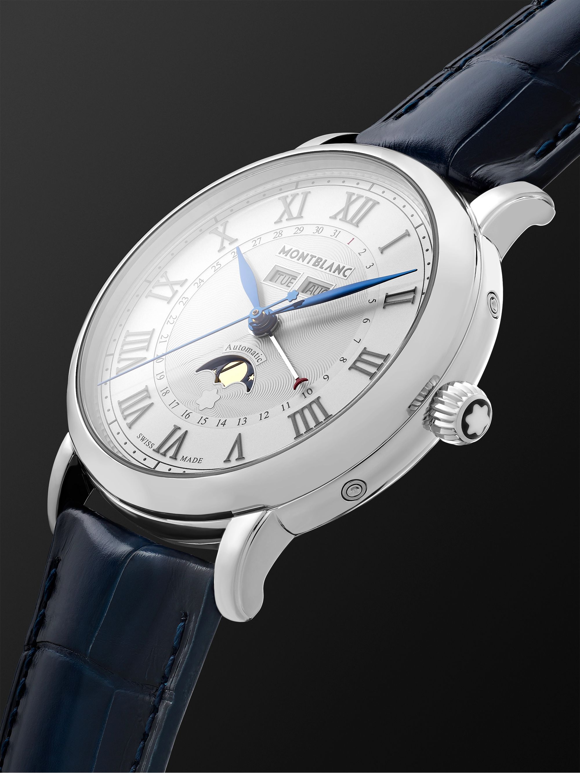 MONTBLANC Star Legacy Full Calendar Automatic Moon-Phase 42mm Stainless Steel and Alligator Watch, Ref. No. 119955