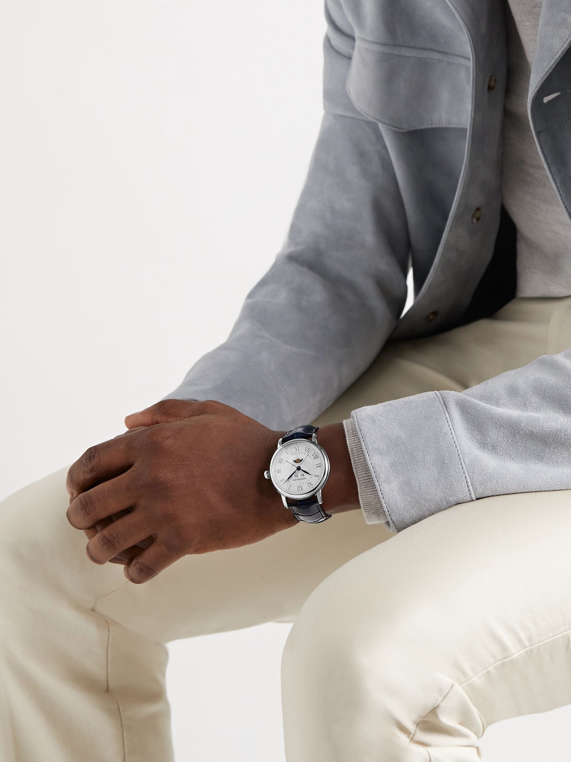 MONTBLANC Star Legacy Full Calendar Automatic Moon-Phase 42mm Stainless Steel and Alligator Watch, Ref. No. 119955