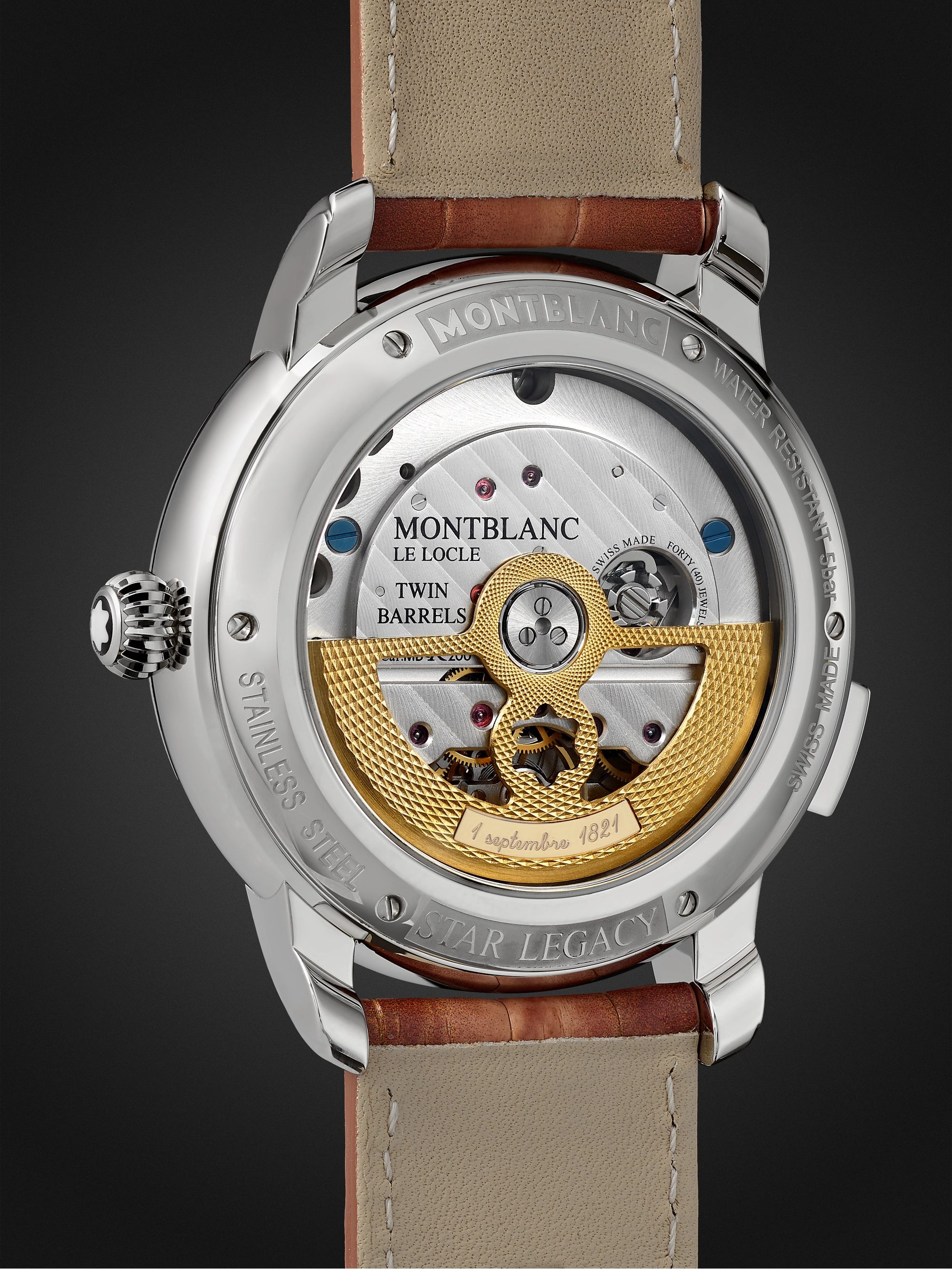 MONTBLANC Star Legacy Nicolas Rieussec Limited Edition Automatic Chronograph 44.8mm Stainless Steel and Alligator Watch, Ref. No. 128674