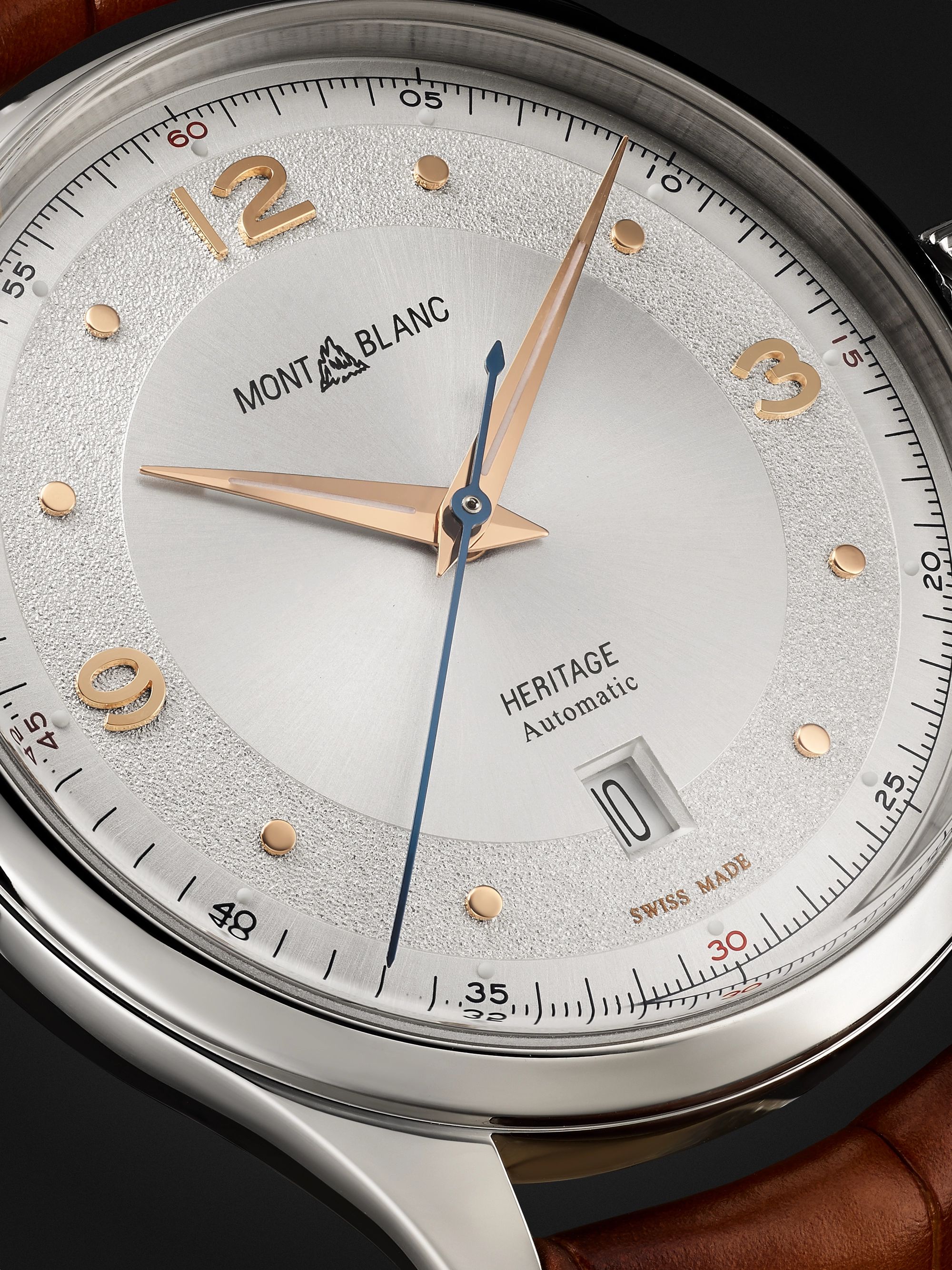 MONTBLANC Heritage Automatic 40mm Stainless Steel and Alligator Watch, Ref. No. 128672