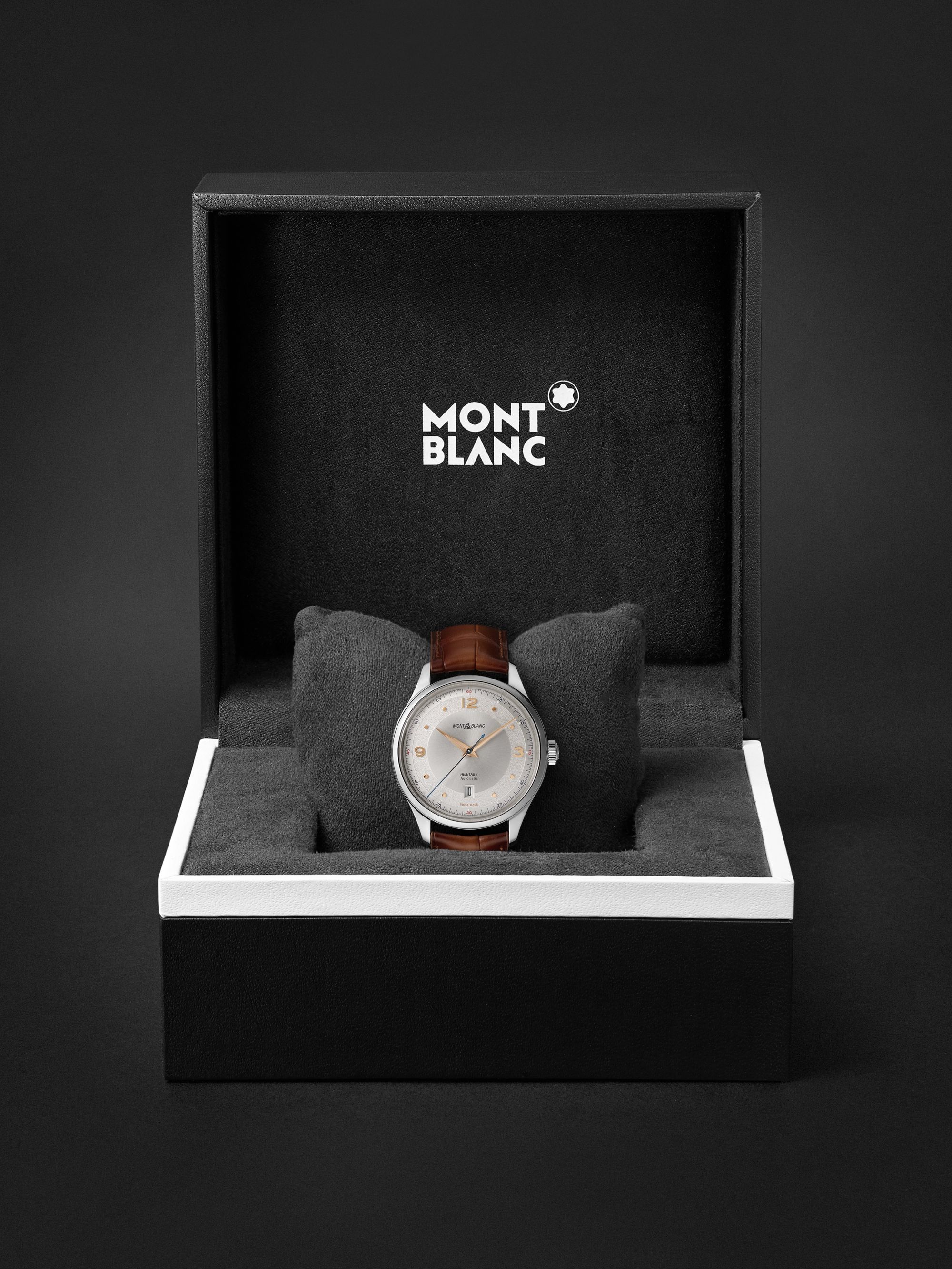 MONTBLANC Heritage Automatic 40mm Stainless Steel and Alligator Watch, Ref. No. 128672
