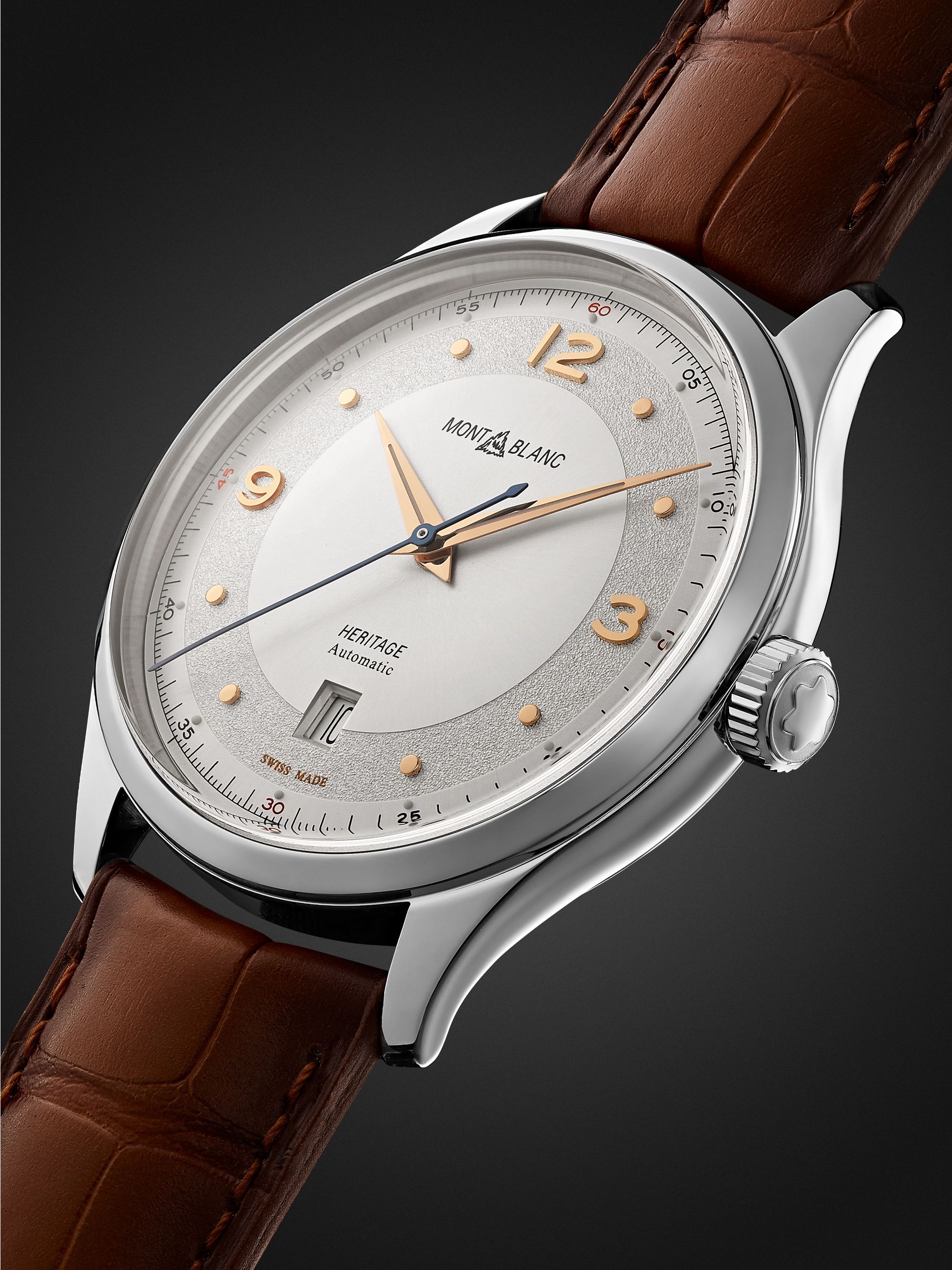 MONTBLANC Heritage Automatic 40mm Stainless Steel and Alligator Watch, Ref. No. 128672