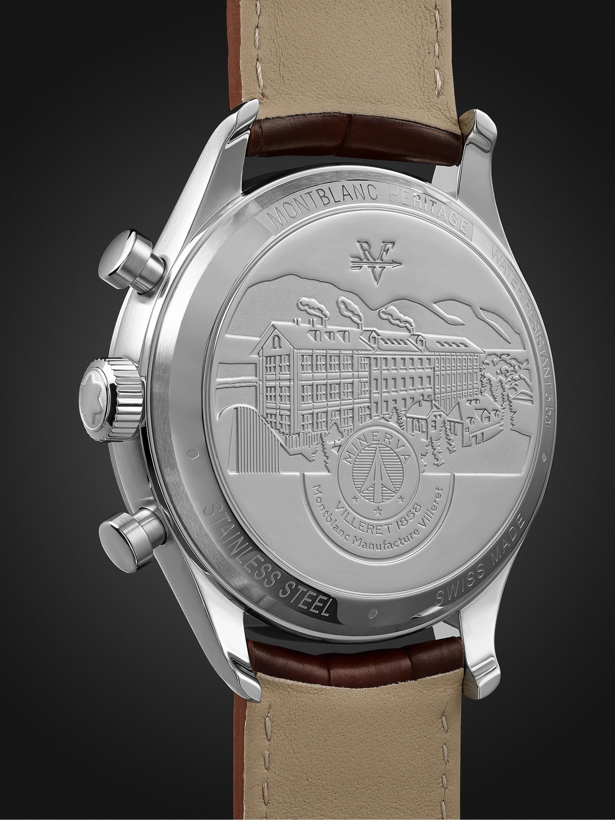 MONTBLANC Heritage Automatic Chronograph 41mm Stainless Steel and Alligator Watch, Ref. No. 128671