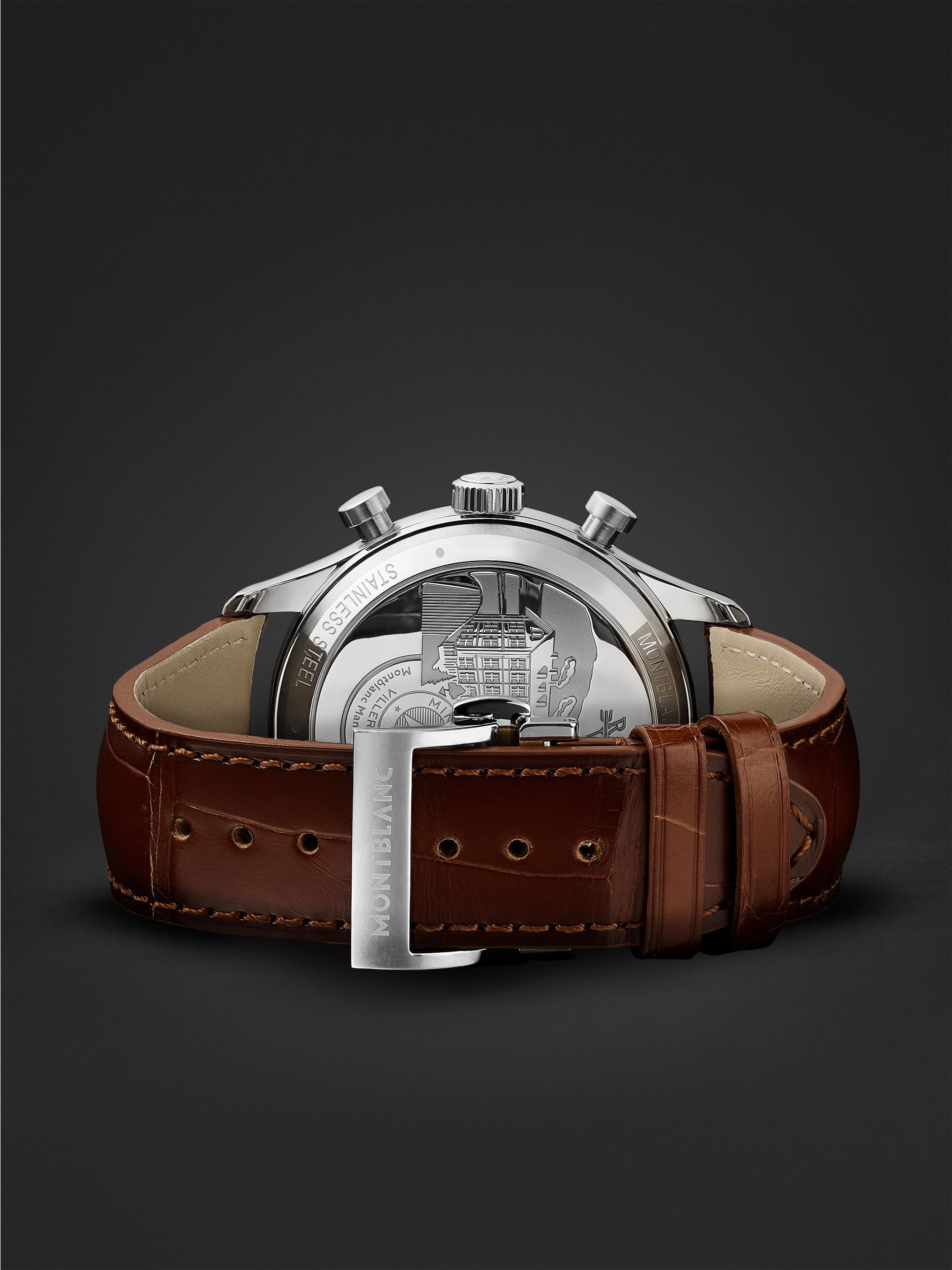MONTBLANC Heritage Automatic Chronograph 41mm Stainless Steel and Alligator Watch, Ref. No. 128671