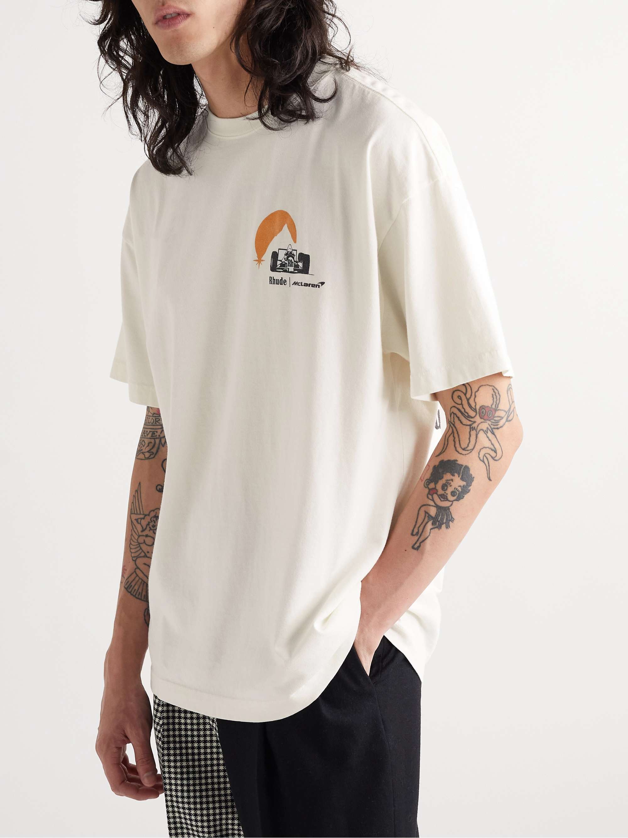 RHUDE + McClaren Printed Cotton-Jersey T-Shirt