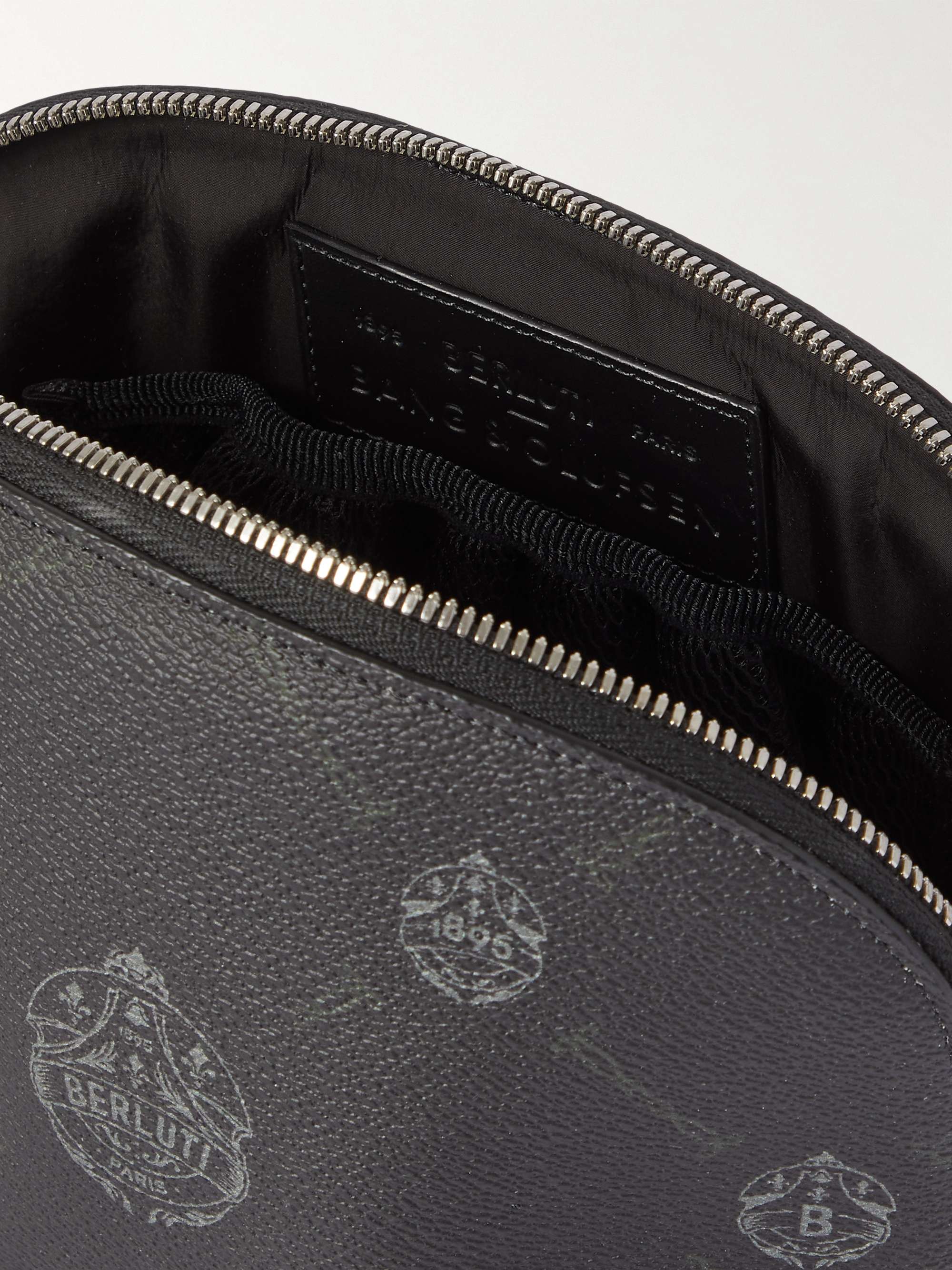 BANG & OLUFSEN + Berluti Leather-Trimmed Monogrammed Coated-Canvas Pouch