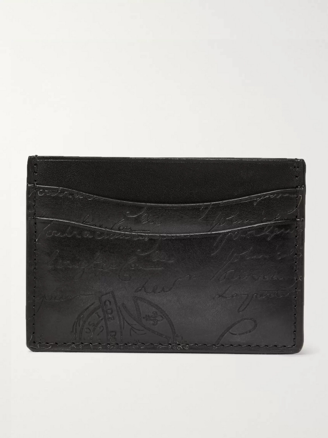 Berluti Scritto Leather Cardholder In Black