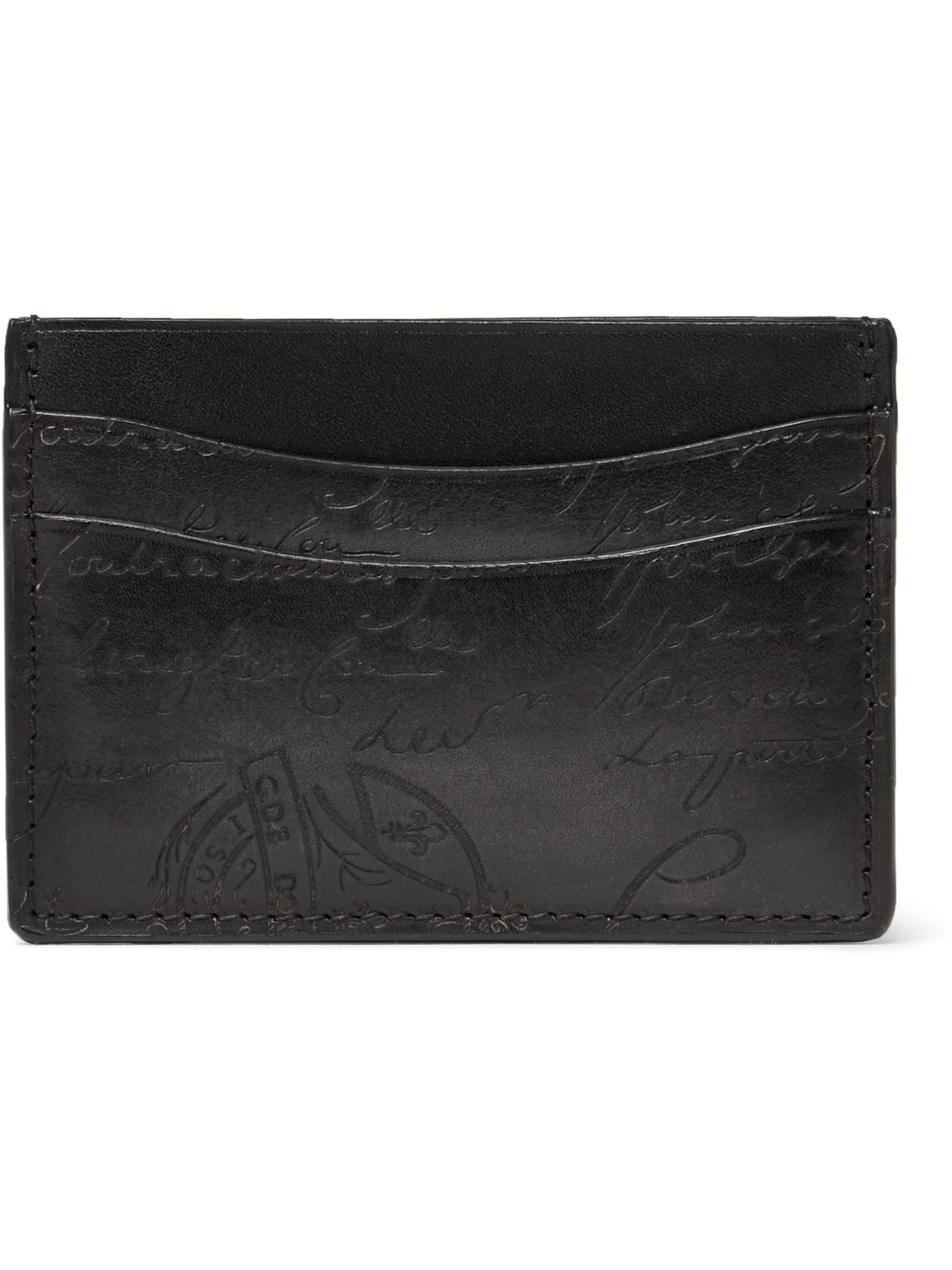 Berluti Scritto Leather Cardholder In Black