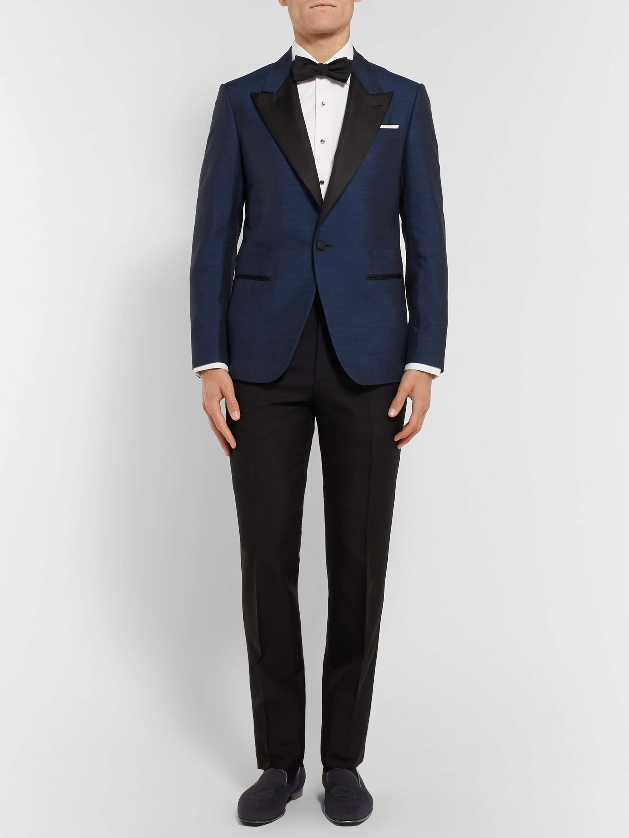 KINGSMAN + George Cleverley Windsor Leather-Trimmed Embroidered Cashmere Slippers