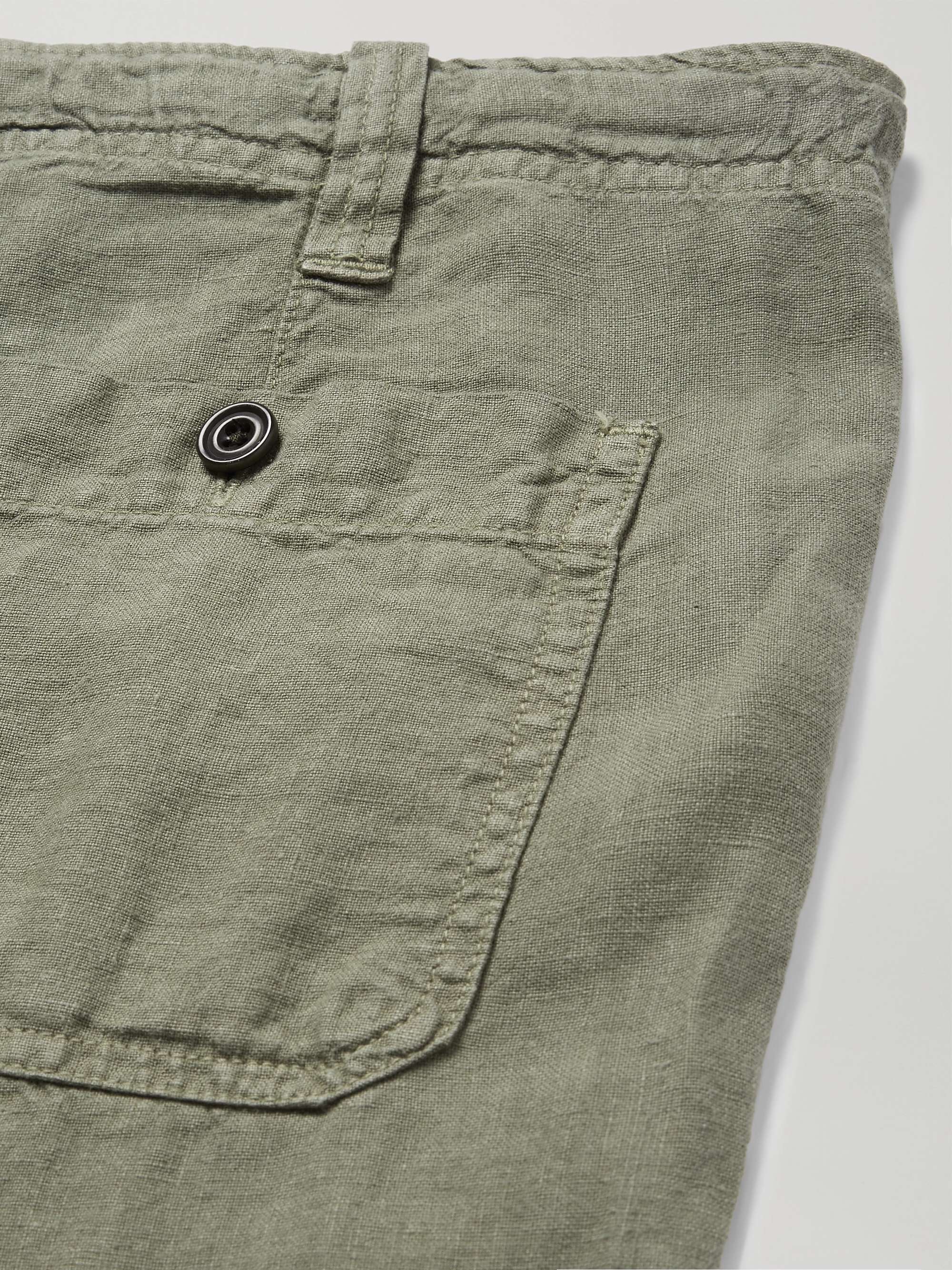 HARTFORD Troy Slim-Fit Linen-Chambray Drawstring Trousers