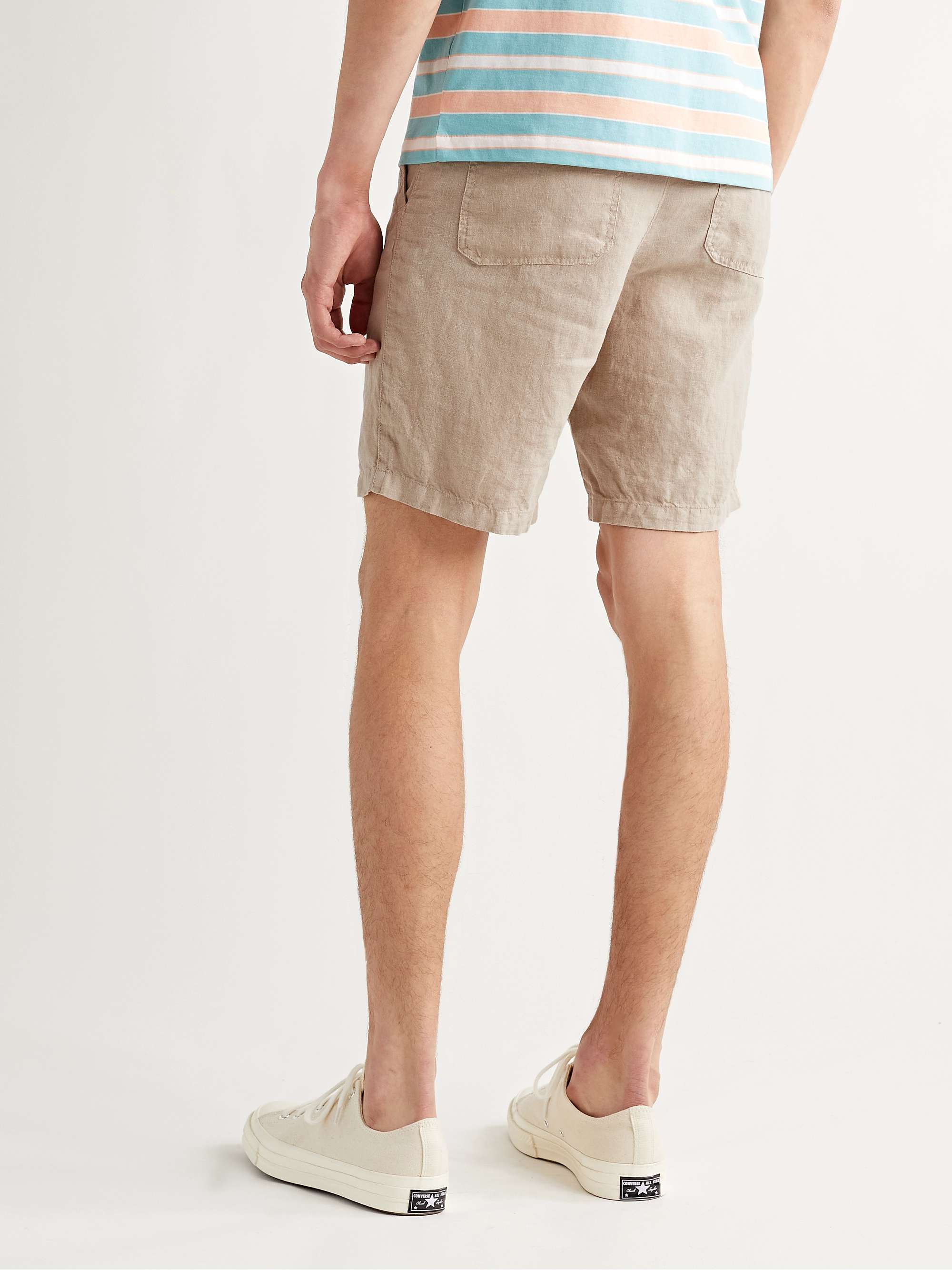 HARTFORD Slim-Fit Linen-Chambray Drawstring Shorts