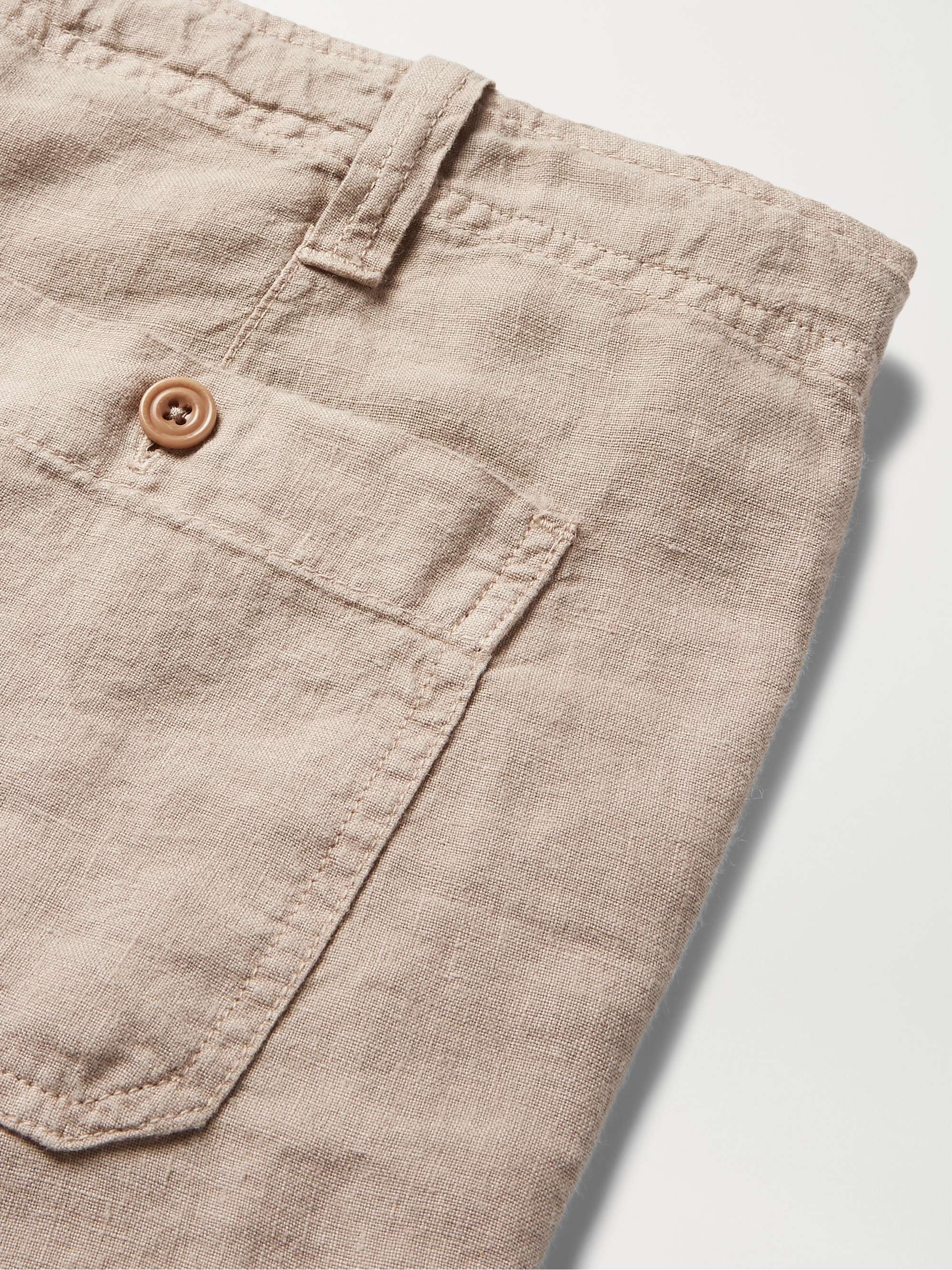 HARTFORD Slim-Fit Linen-Chambray Drawstring Shorts
