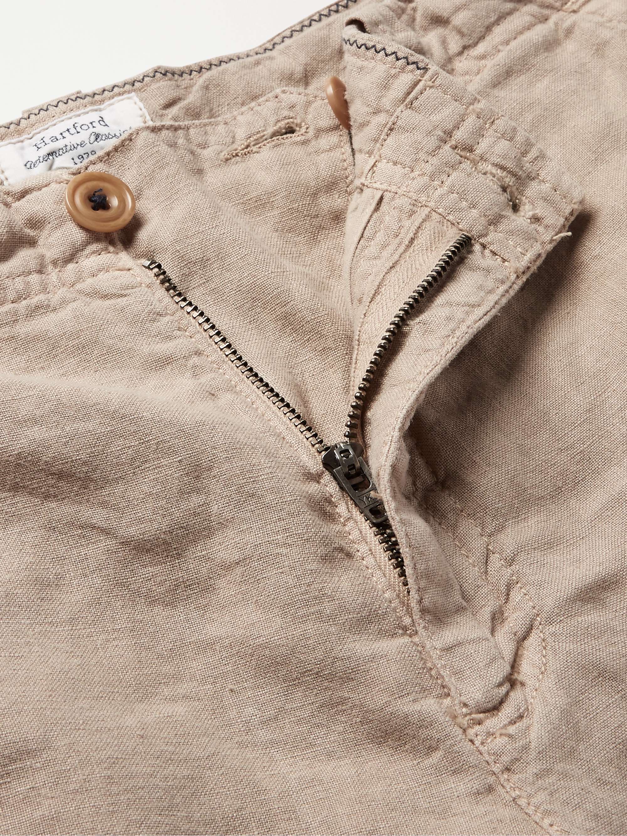 HARTFORD Slim-Fit Linen-Chambray Drawstring Shorts