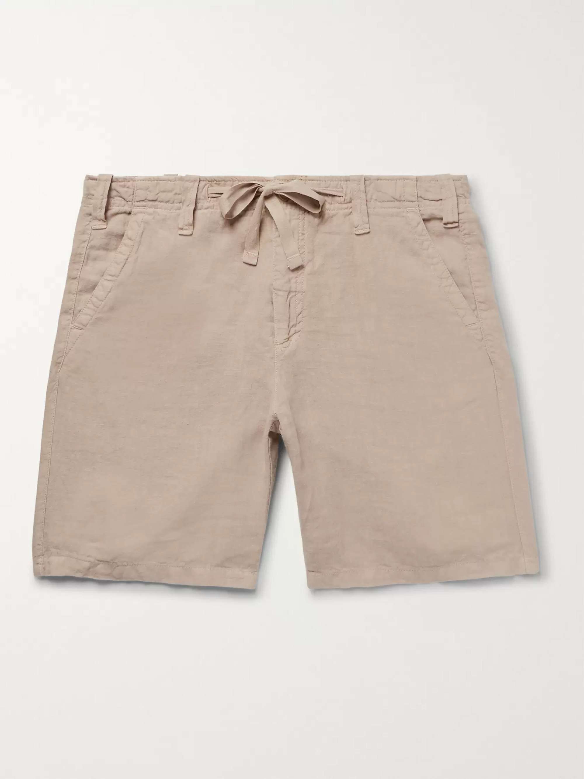 Slim-Fit Linen-Chambray Drawstring Shorts