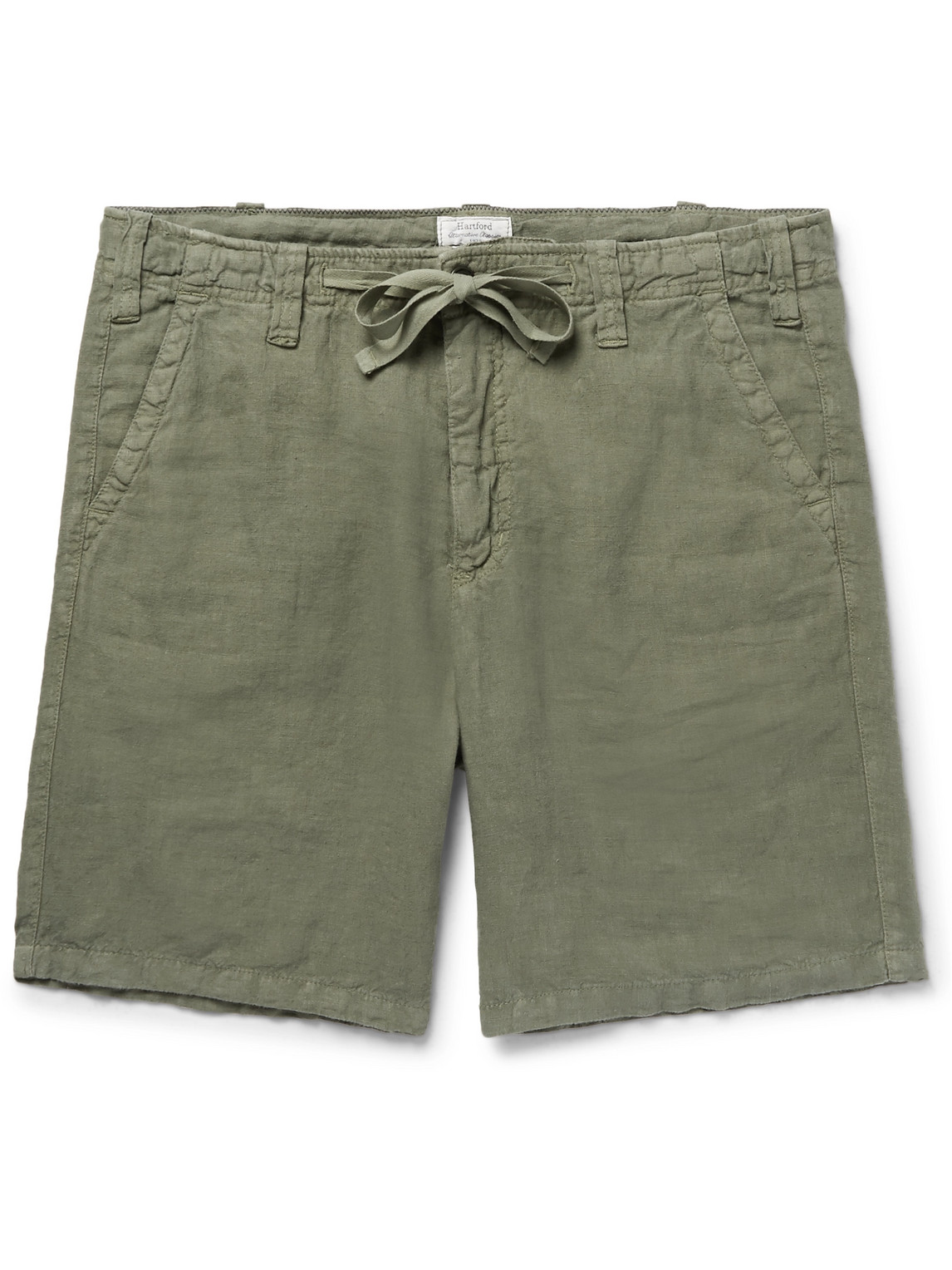 Slim-Fit Linen Drawstring Shorts