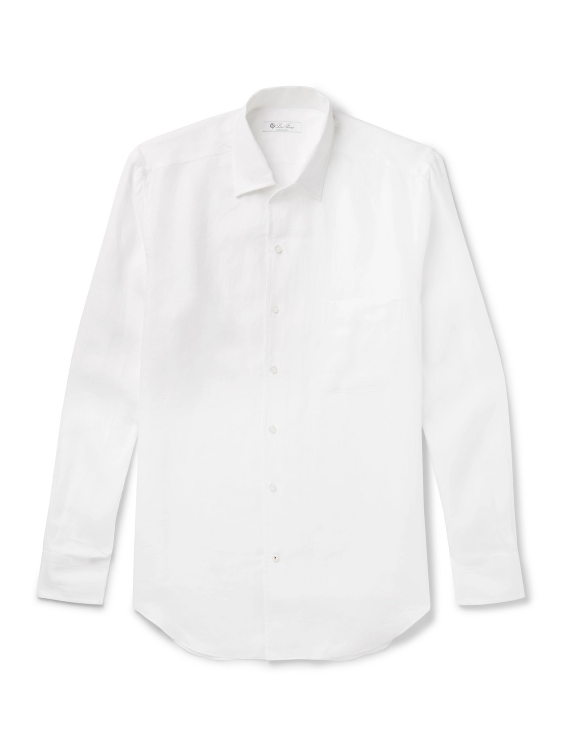 Loro Piana André Slub Linen Shirt In White