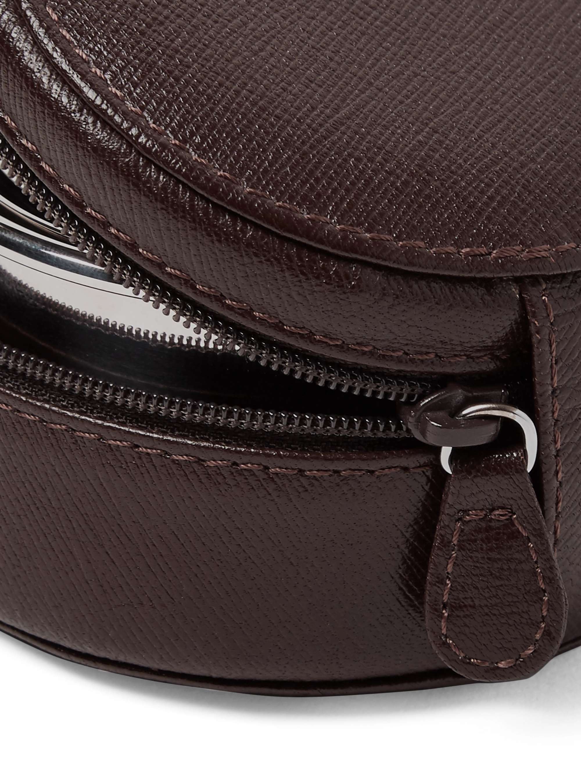 LORENZI MILANO Silver-Tone Collapsible Cup with Cross-Grain Leather Case