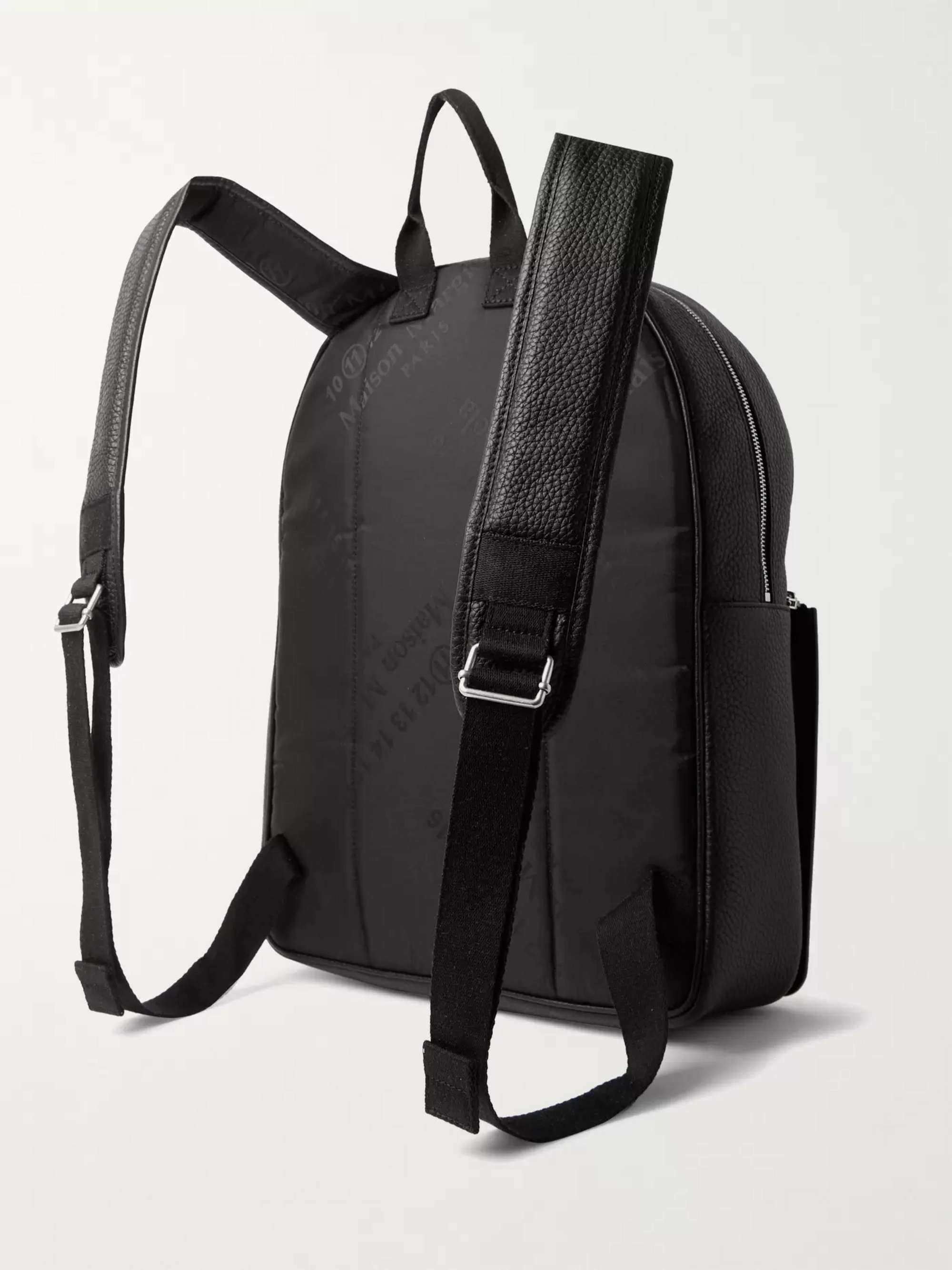 MAISON MARGIELA Full-Grain and Smooth Leather Backpack for Men | MR PORTER
