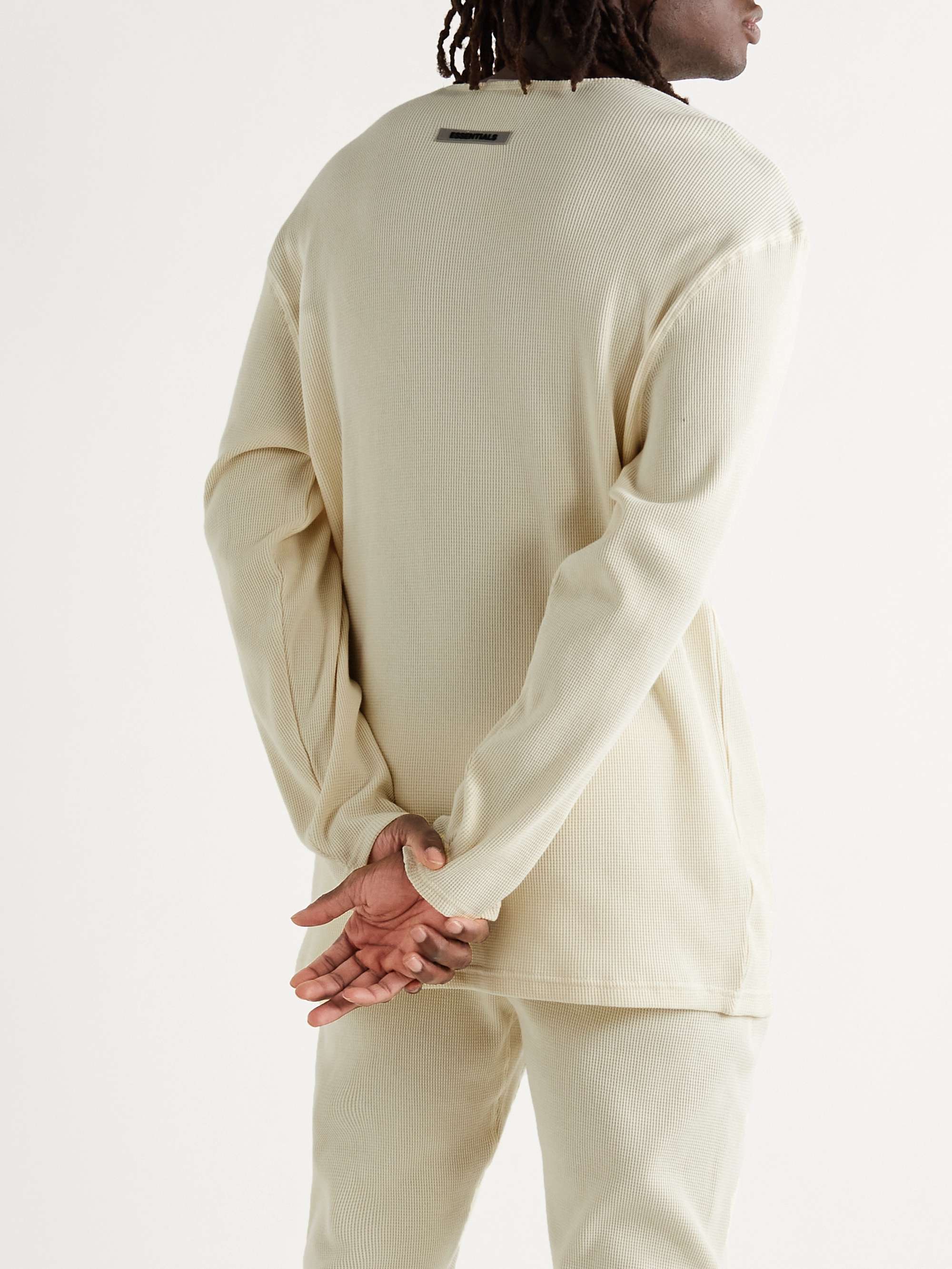 FEAR OF GOD ESSENTIALS Thermal Waffle-Knit Cotton Henley T-Shirt