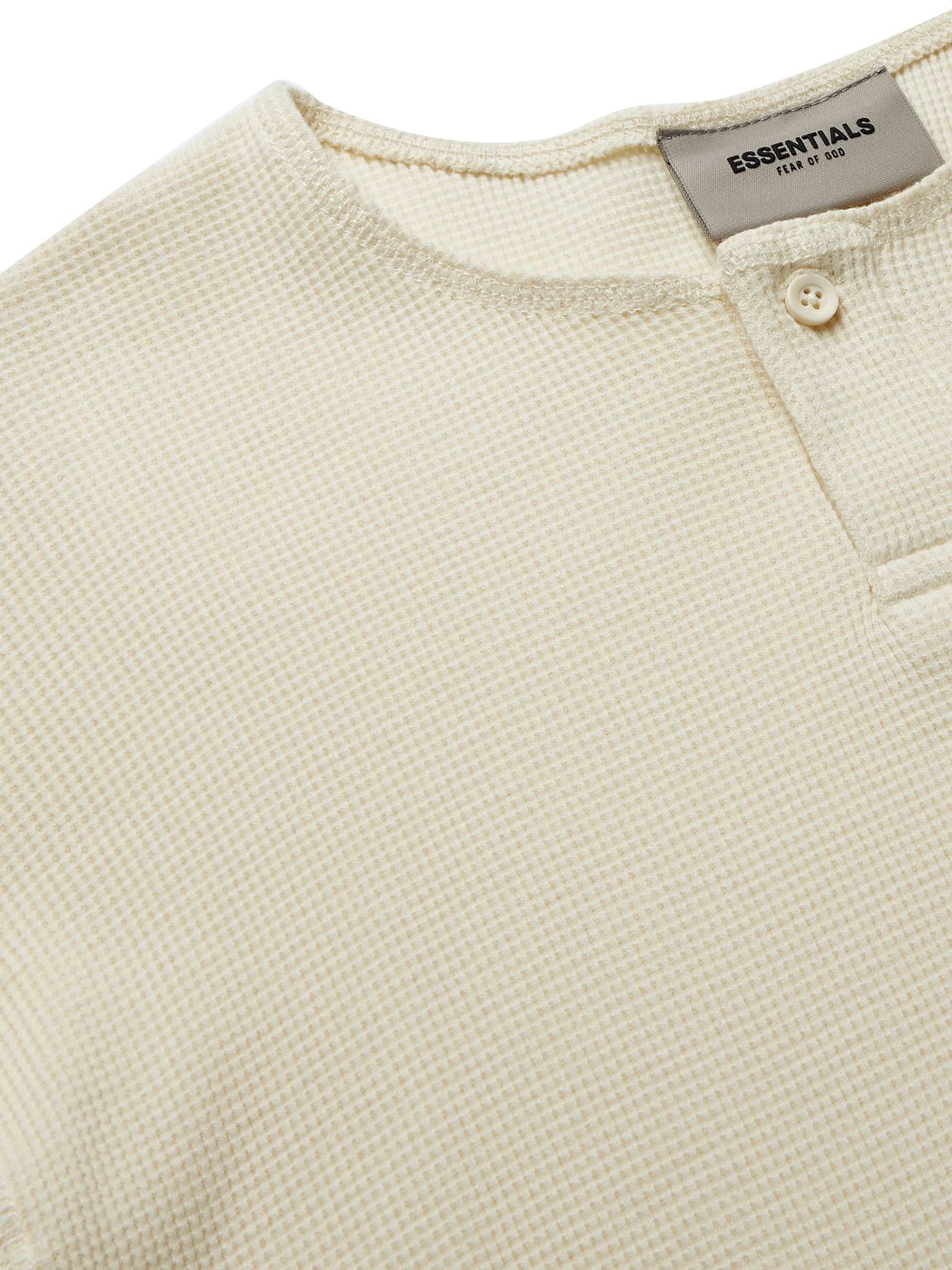 FEAR OF GOD ESSENTIALS Thermal Waffle-Knit Cotton Henley T-Shirt