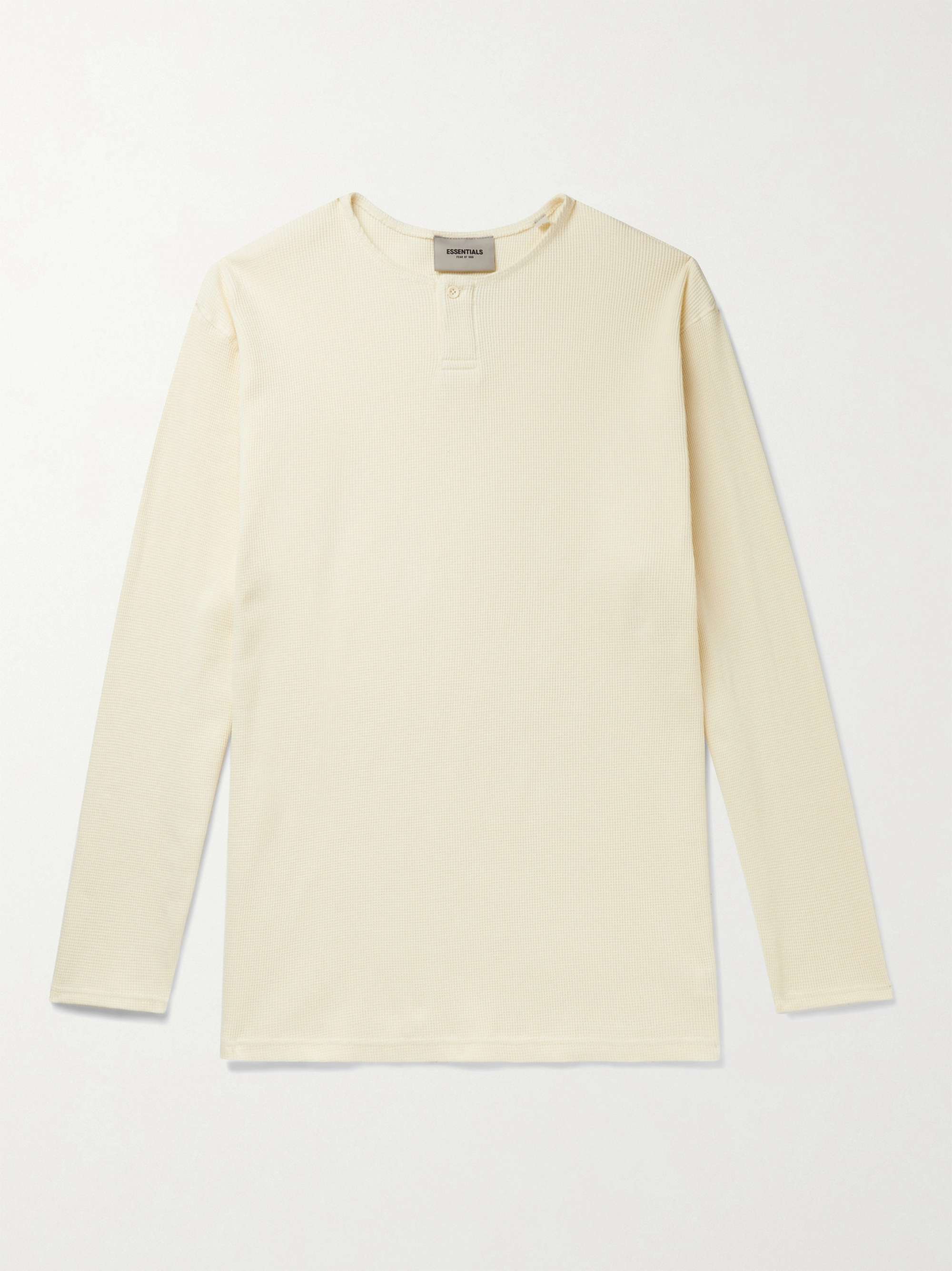 FEAR OF GOD ESSENTIALS Thermal Waffle-Knit Cotton Henley T-Shirt