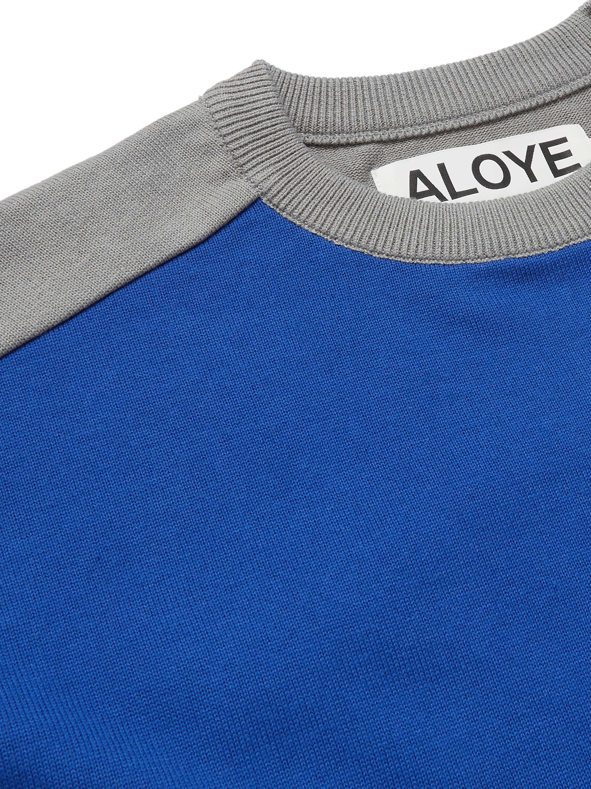 ALOYE Colour-Block Cotton Sweater