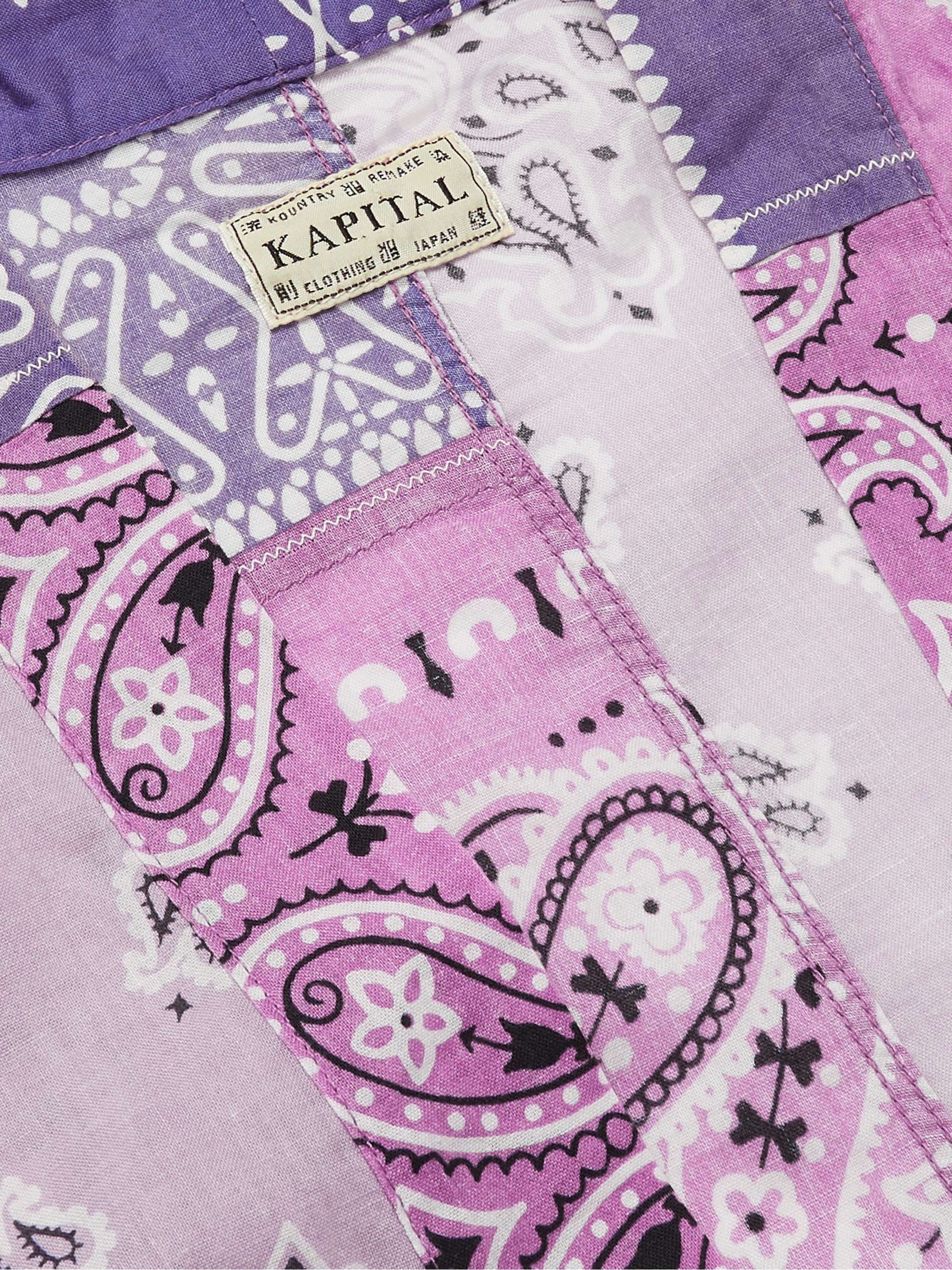 KAPITAL Kakashi Patchwork Bandana-Print Cotton-Gauze Shirt