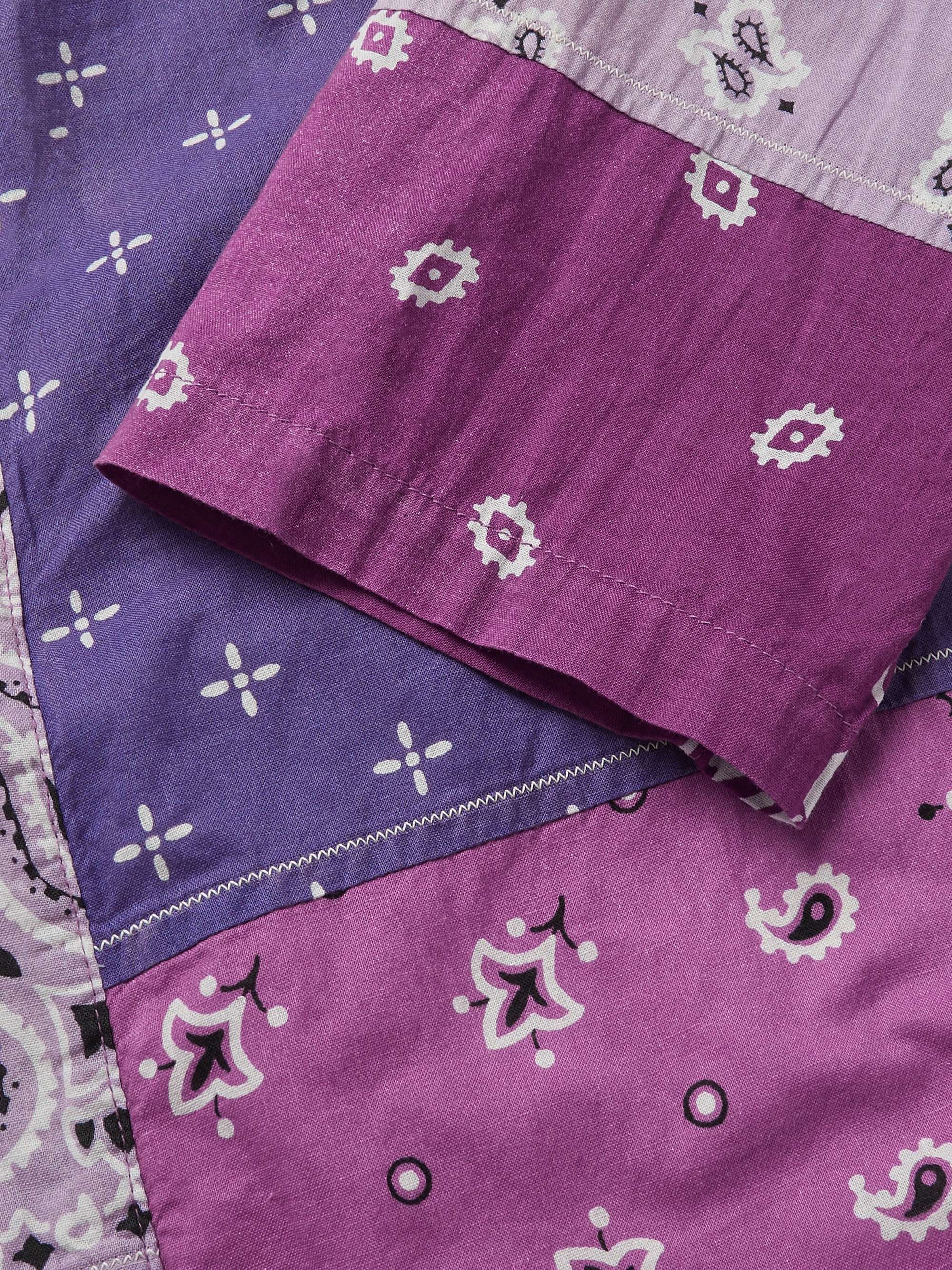 KAPITAL Kakashi Patchwork Bandana-Print Cotton-Gauze Shirt