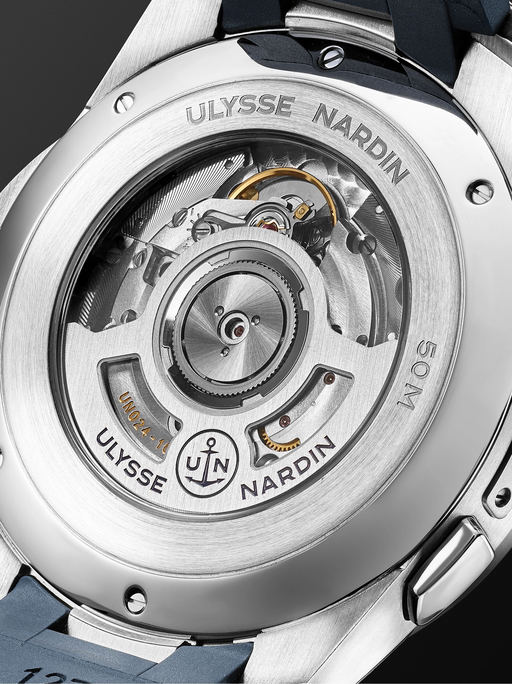 ULYSSE NARDIN Dual Time Automatic 42mm Stainless Steel and Rubber Watch, Ref. No. 243-20-3/43