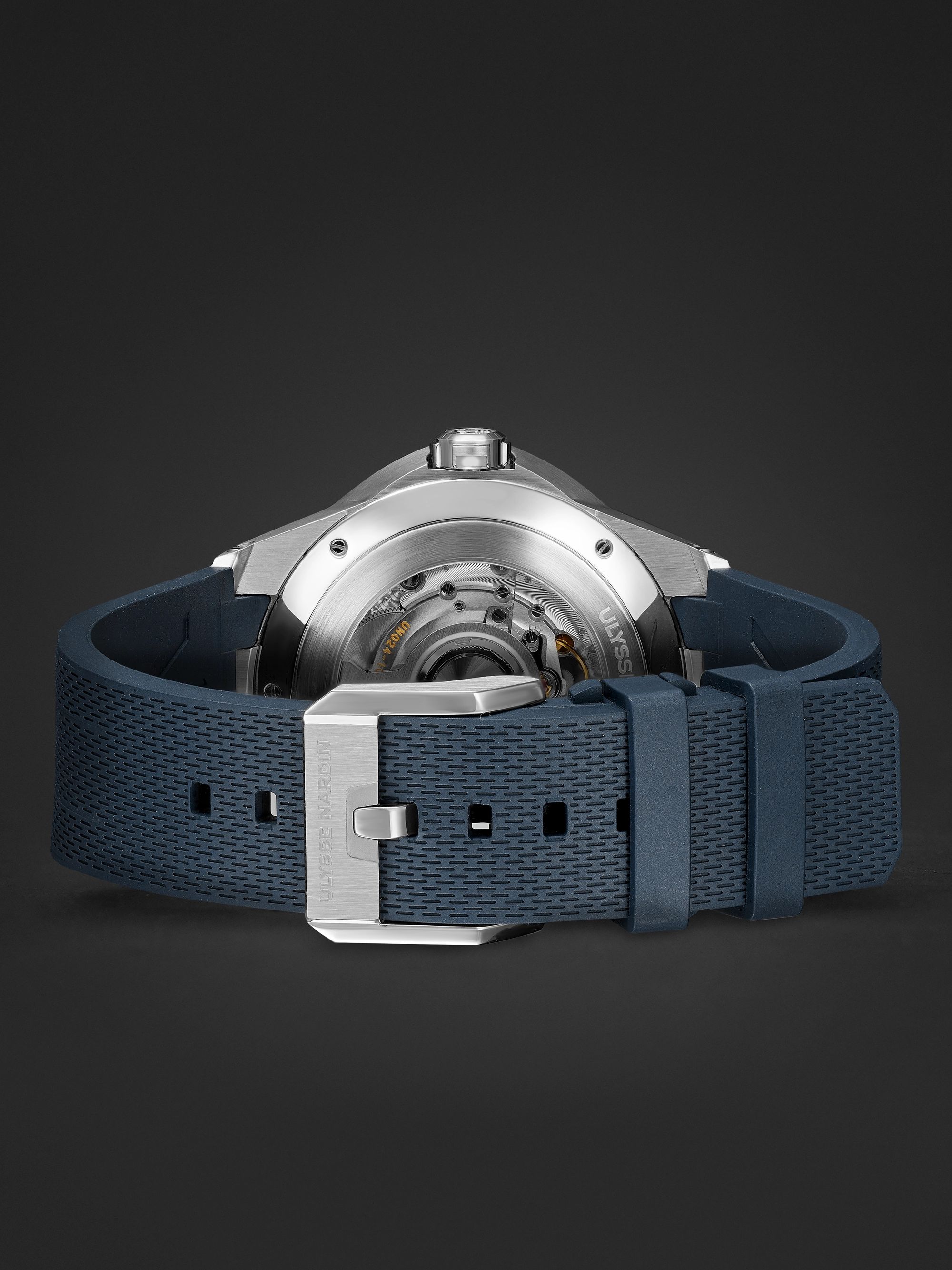 ULYSSE NARDIN Dual Time Automatic 42mm Stainless Steel and Rubber Watch, Ref. No. 243-20-3/43