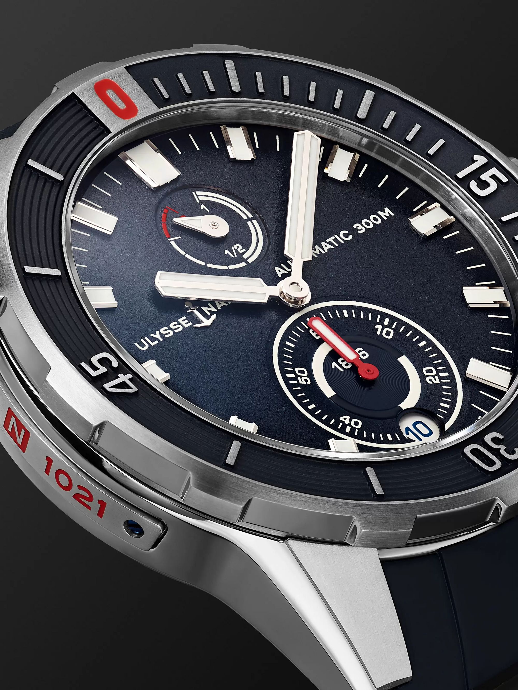 ULYSSE NARDIN Diver Chronometer Automatic 42mm Stainless Steel and Suede Watch, Ref. No. 1183-170-3/93